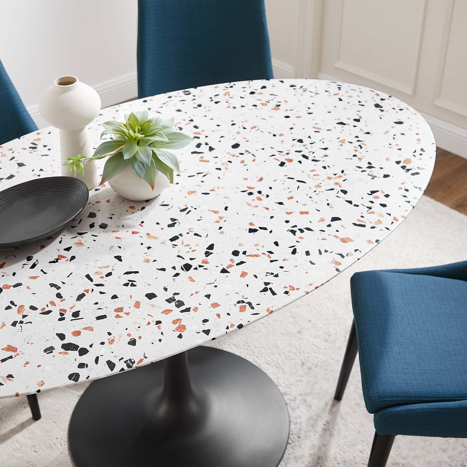 Lippa 60" Oval Terrazzo Dining Table-Dining Table-Modway-Wall2Wall Furnishings
