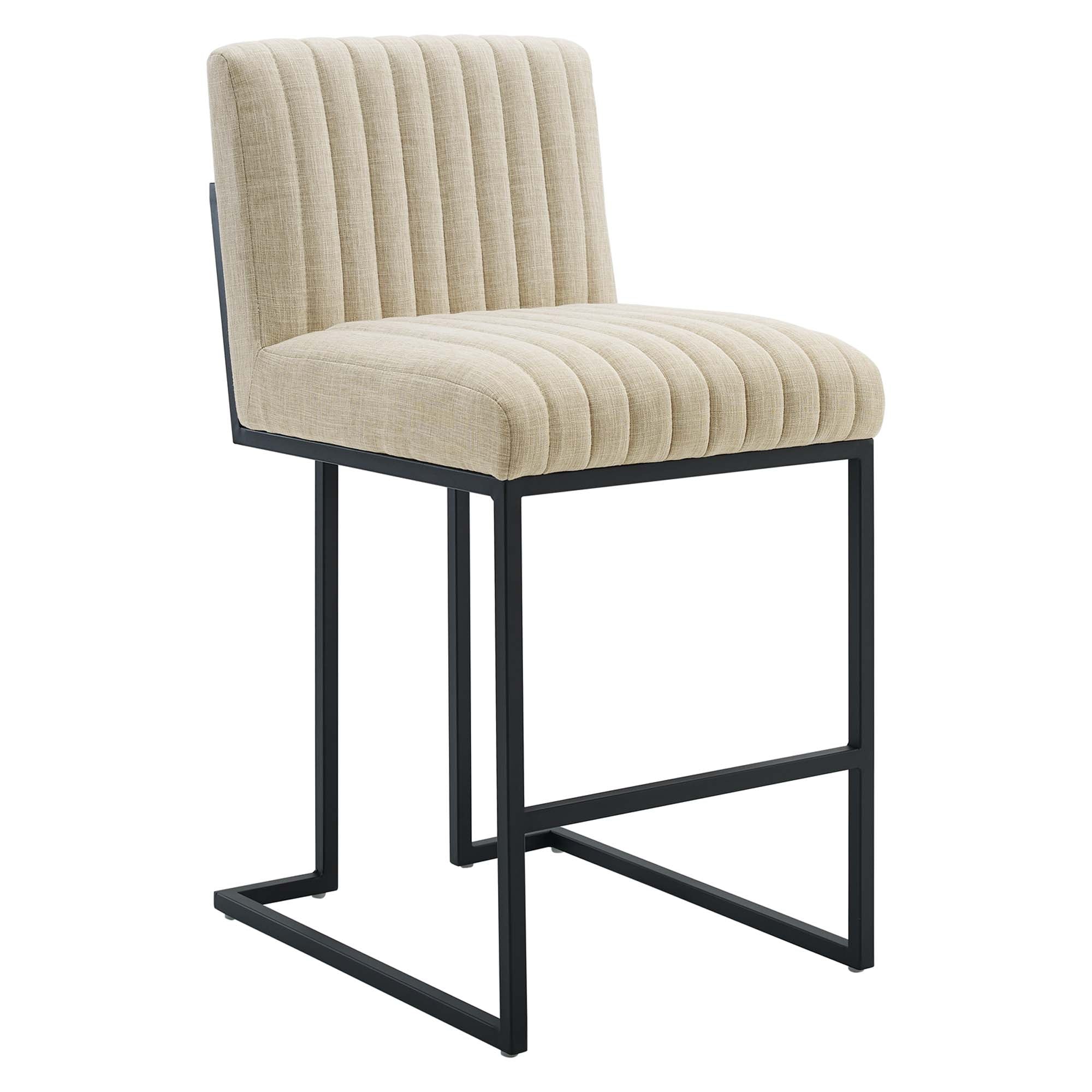 Indulge Channel Tufted Fabric Counter Stools Set of 2