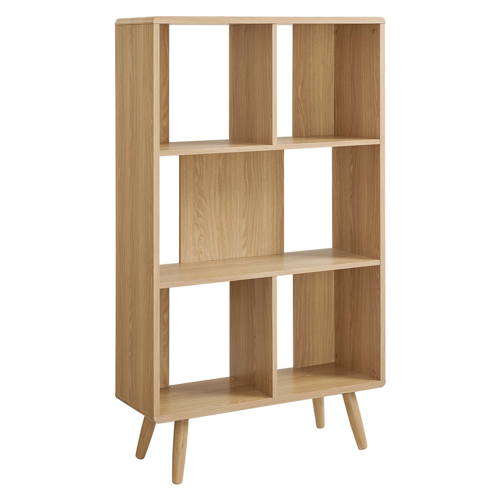 Transmit 5 Shelf Wood Grain Bookcase-Bookcase-Modway-Wall2Wall Furnishings