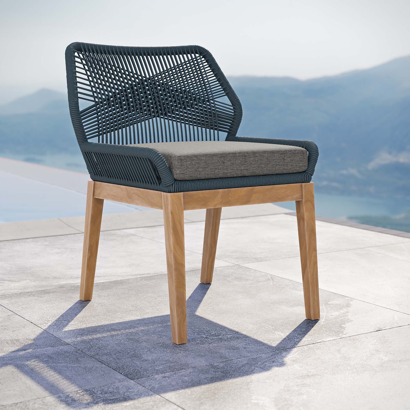 Wellspring Outdoor Patio Teak Wood Dining Chair-Dining Chair-Modway-Wall2Wall Furnishings