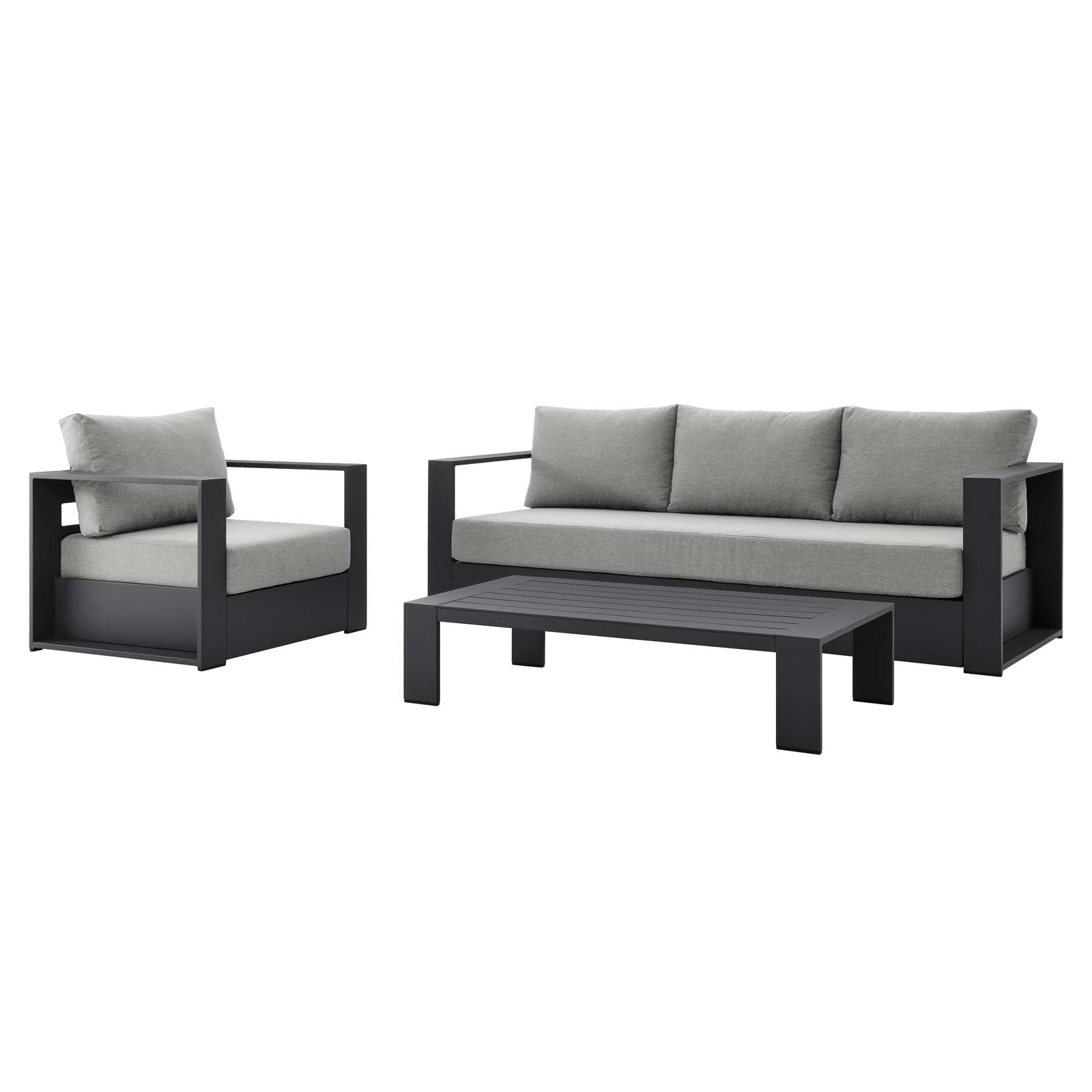 Tahoe Outdoor Patio Powder-Coated Aluminum 3-Piece Set-Outdoor Set-Modway-Wall2Wall Furnishings
