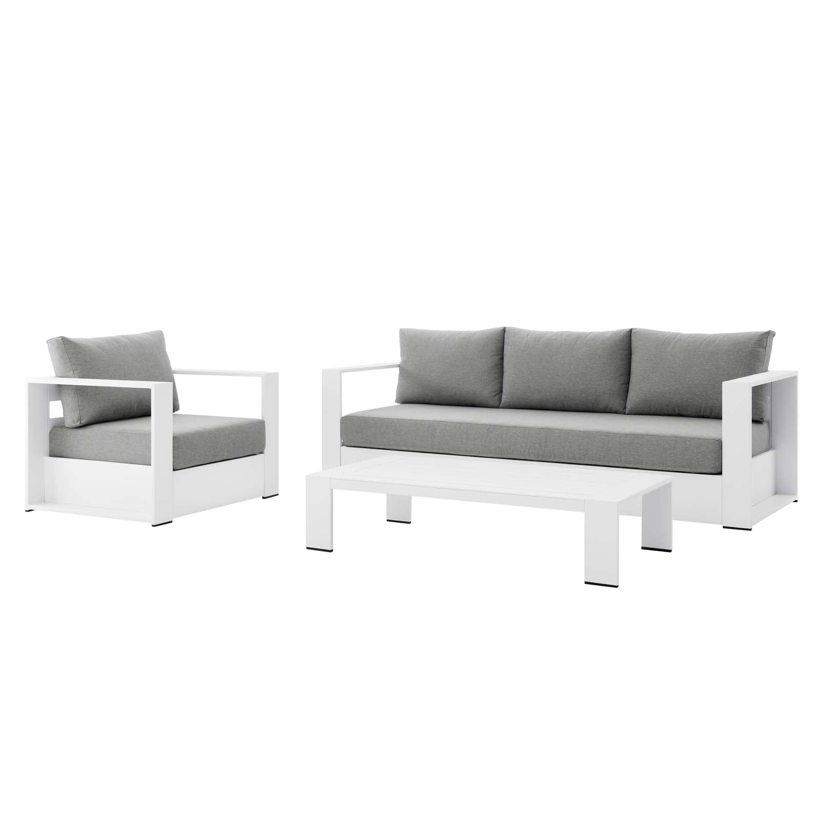 Tahoe Outdoor Patio Powder-Coated Aluminum 3-Piece Set-Outdoor Set-Modway-Wall2Wall Furnishings