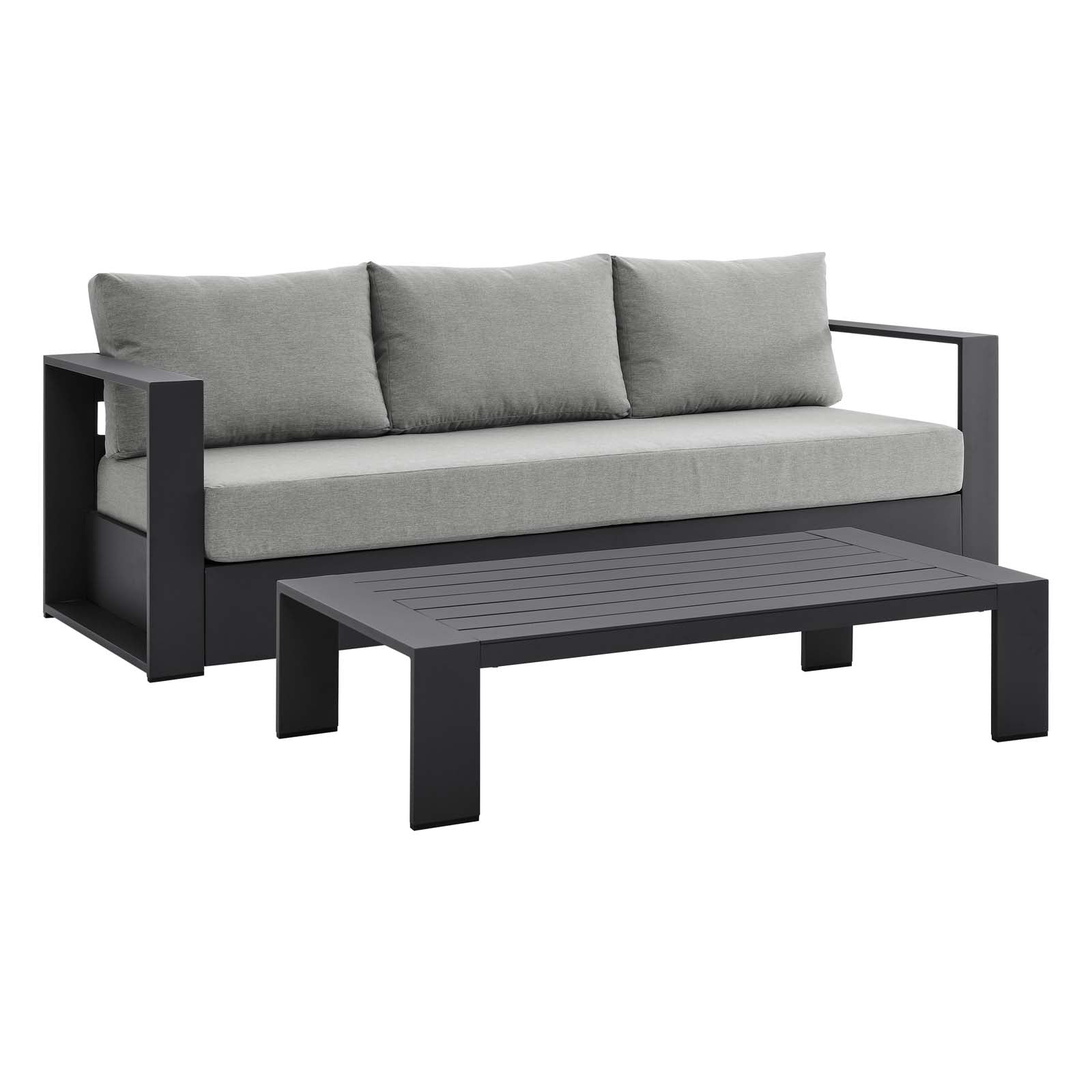 Tahoe Outdoor Patio Powder-Coated Aluminum 2-Piece Set-Outdoor Set-Modway-Wall2Wall Furnishings