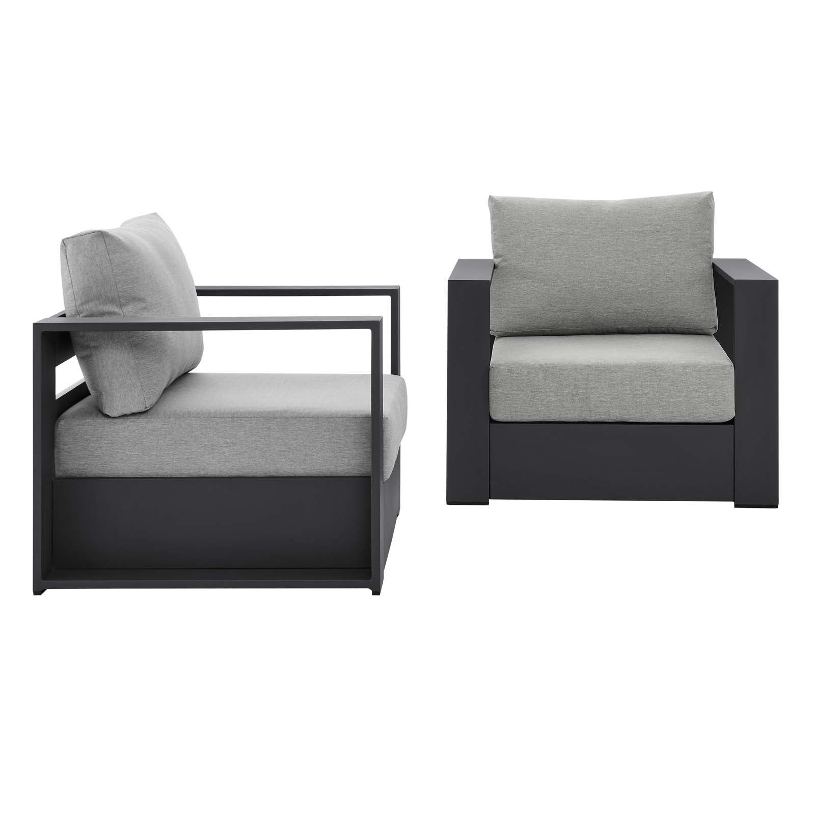 Tahoe Outdoor Patio Powder-Coated Aluminum 2-Piece Armchair Set-Outdoor Set-Modway-Wall2Wall Furnishings