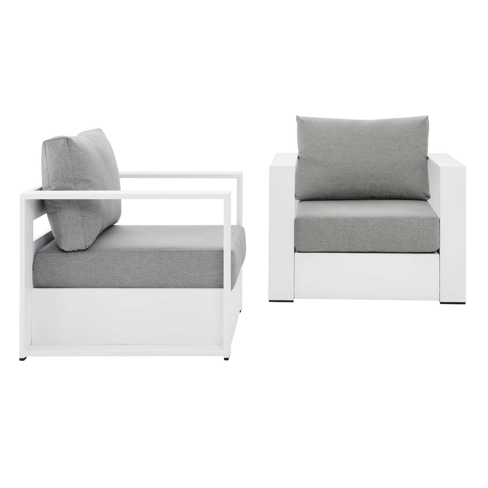 Tahoe Outdoor Patio Powder-Coated Aluminum 2-Piece Armchair Set-Outdoor Set-Modway-Wall2Wall Furnishings