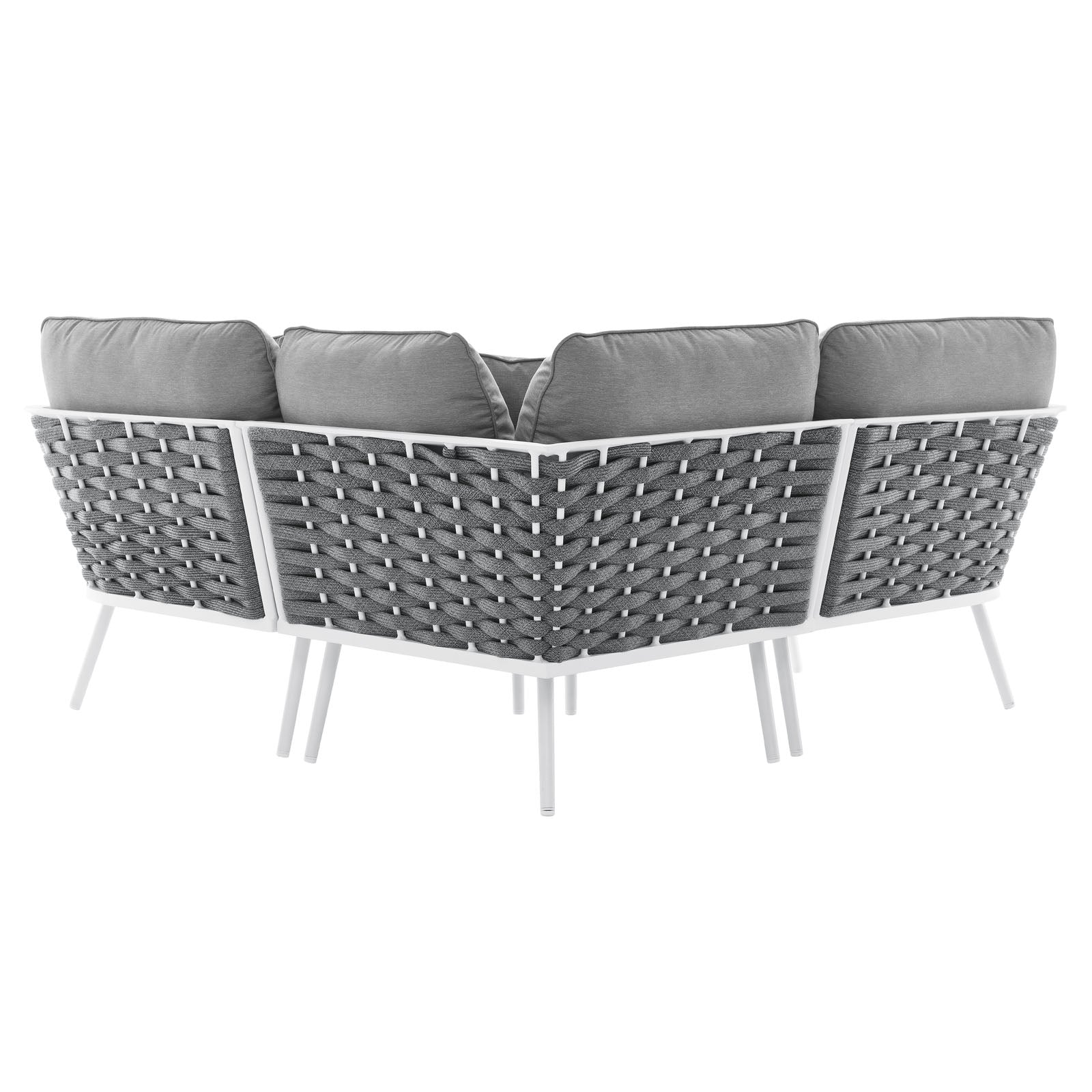 Stance Outdoor Patio Aluminum Small Sectional Sofa-Outdoor Sectional-Modway-Wall2Wall Furnishings