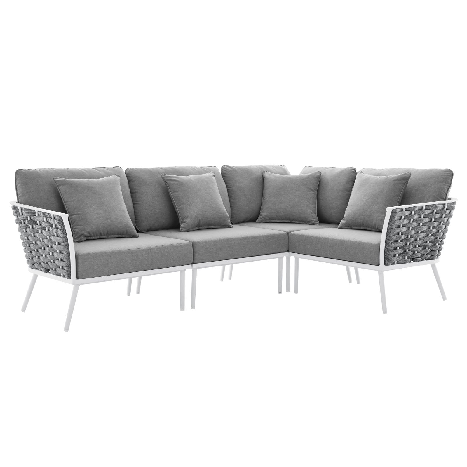 Stance Outdoor Patio Aluminum Large Sectional Sofa-Outdoor Sectional-Modway-Wall2Wall Furnishings