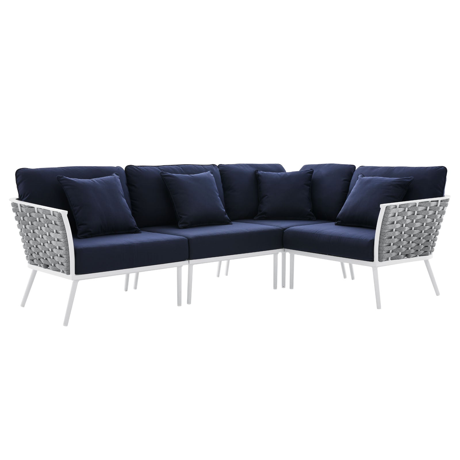Stance Outdoor Patio Aluminum Large Sectional Sofa-Outdoor Sectional-Modway-Wall2Wall Furnishings