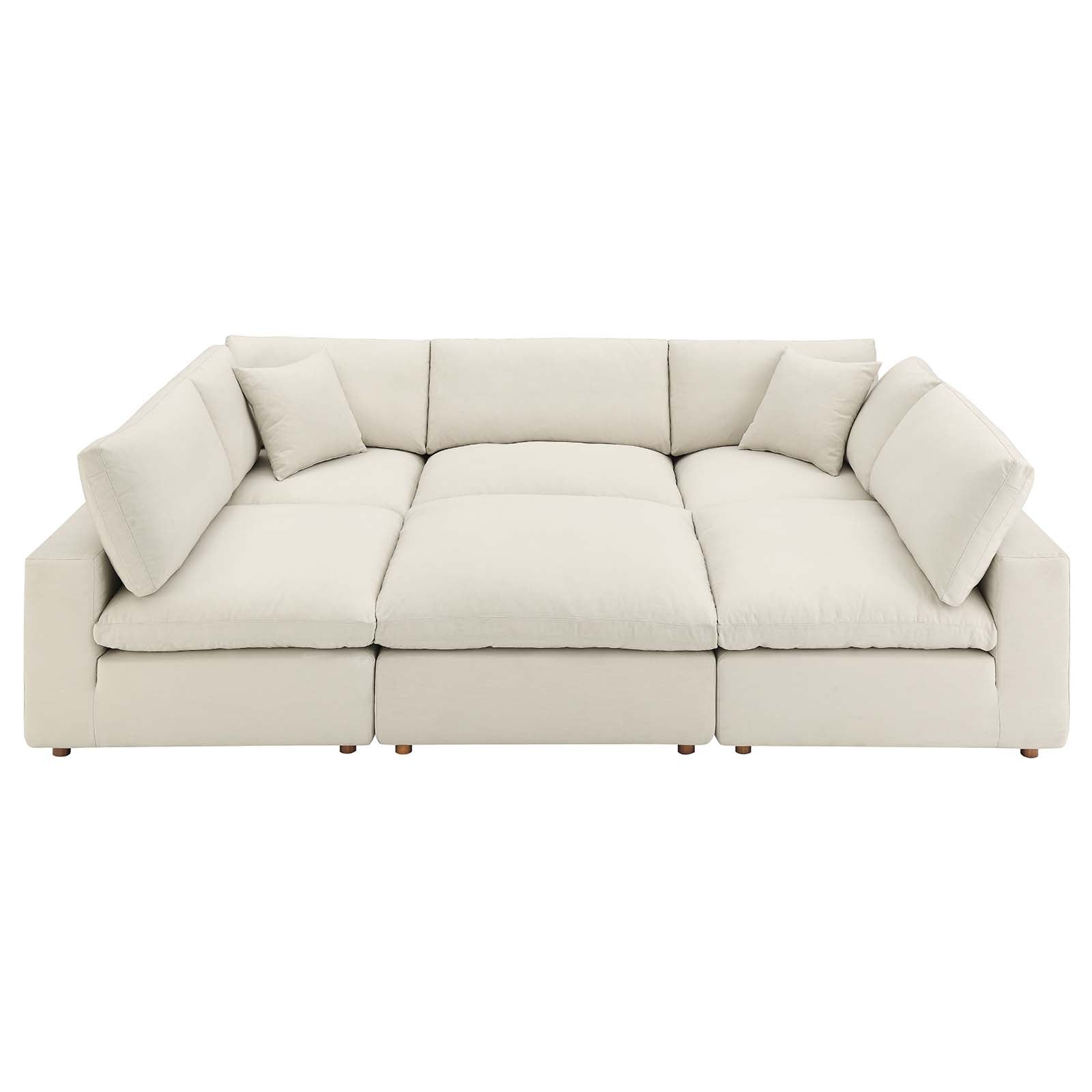 Commix Down Filled Overstuffed 6-Piece Sectional Sofa-Sectional-Modway-Wall2Wall Furnishings