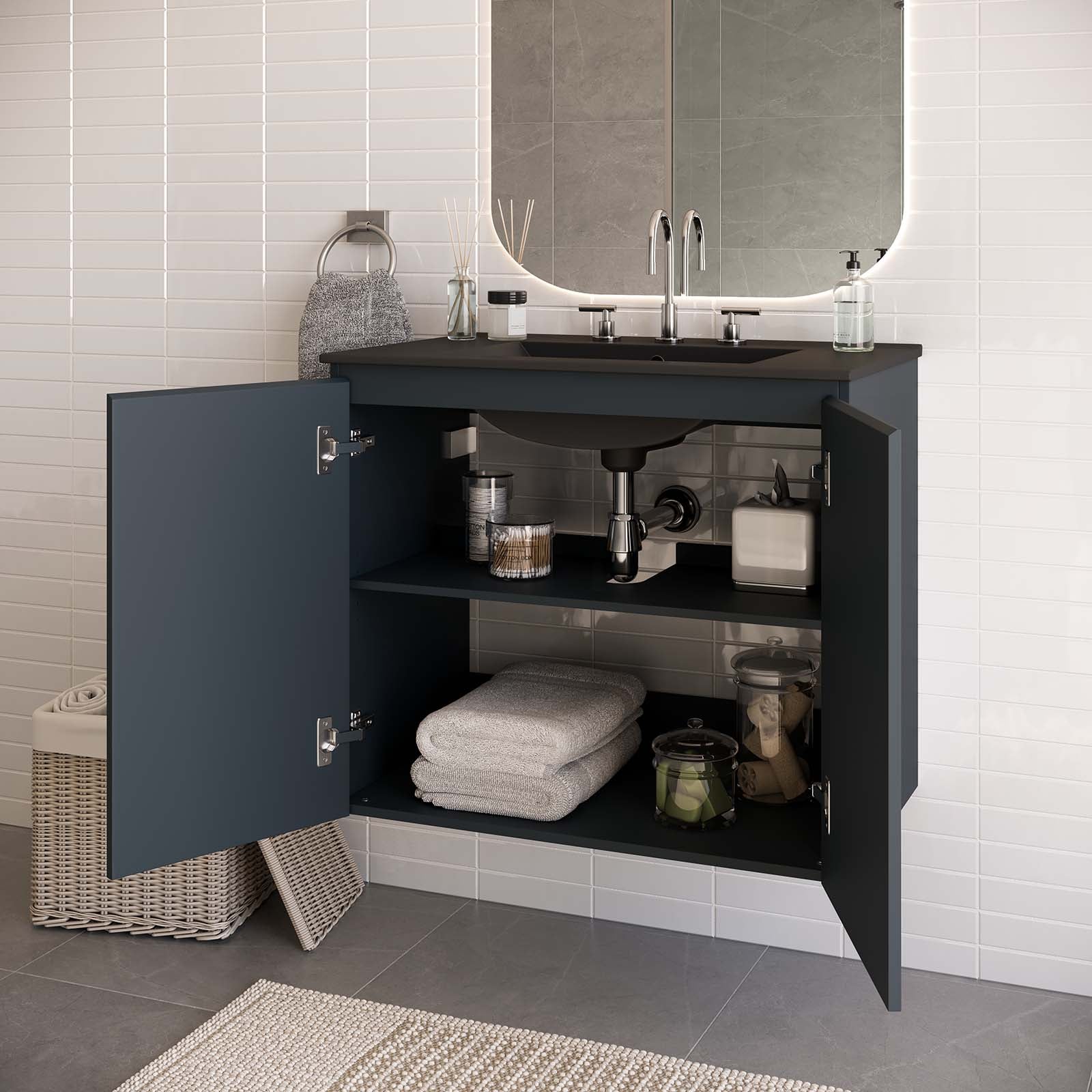 Bryn 30" Wall-Mount Bathroom Vanity-Bathroom Vanity-Modway-Wall2Wall Furnishings