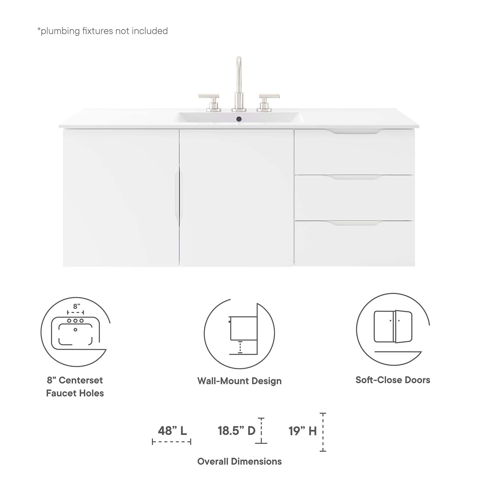 Vitality 48" Single Sink Bathroom Vanity-Bathroom Vanity-Modway-Wall2Wall Furnishings