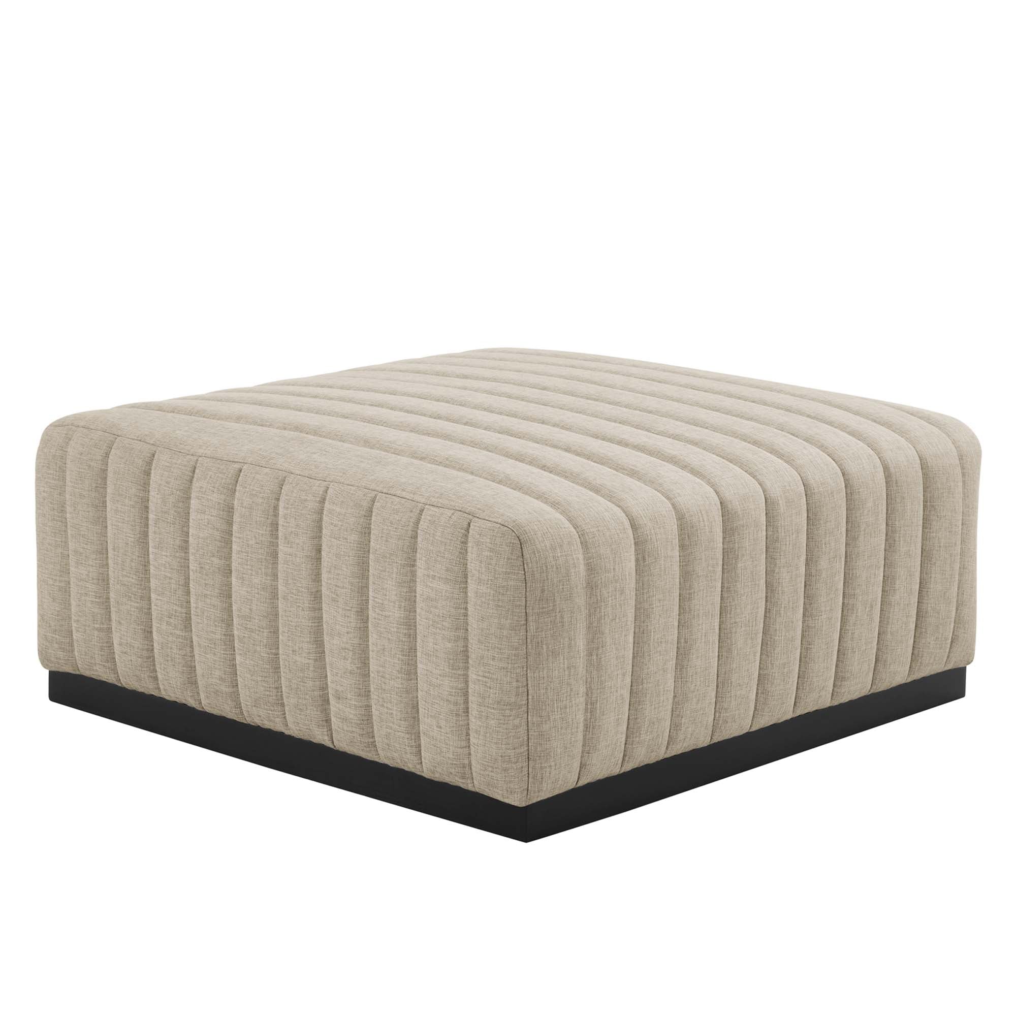 Conjure 4-Piece Channel Tufted Upholstered Fabric Sectional Sofa