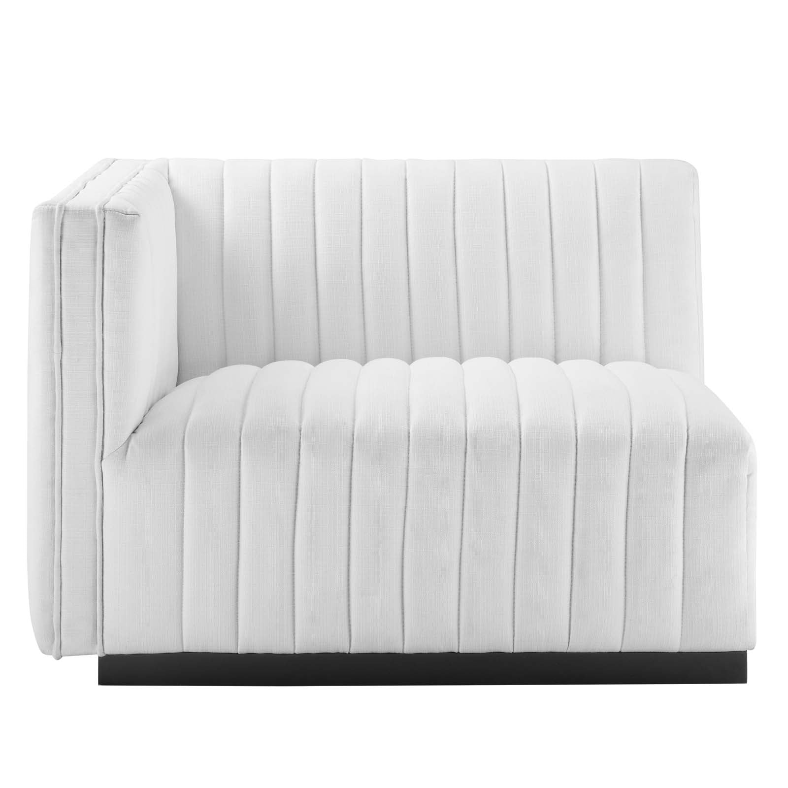 Conjure Channel Tufted Upholstered Fabric 5-Piece L-Shaped Sectional-Sectional-Modway-Wall2Wall Furnishings