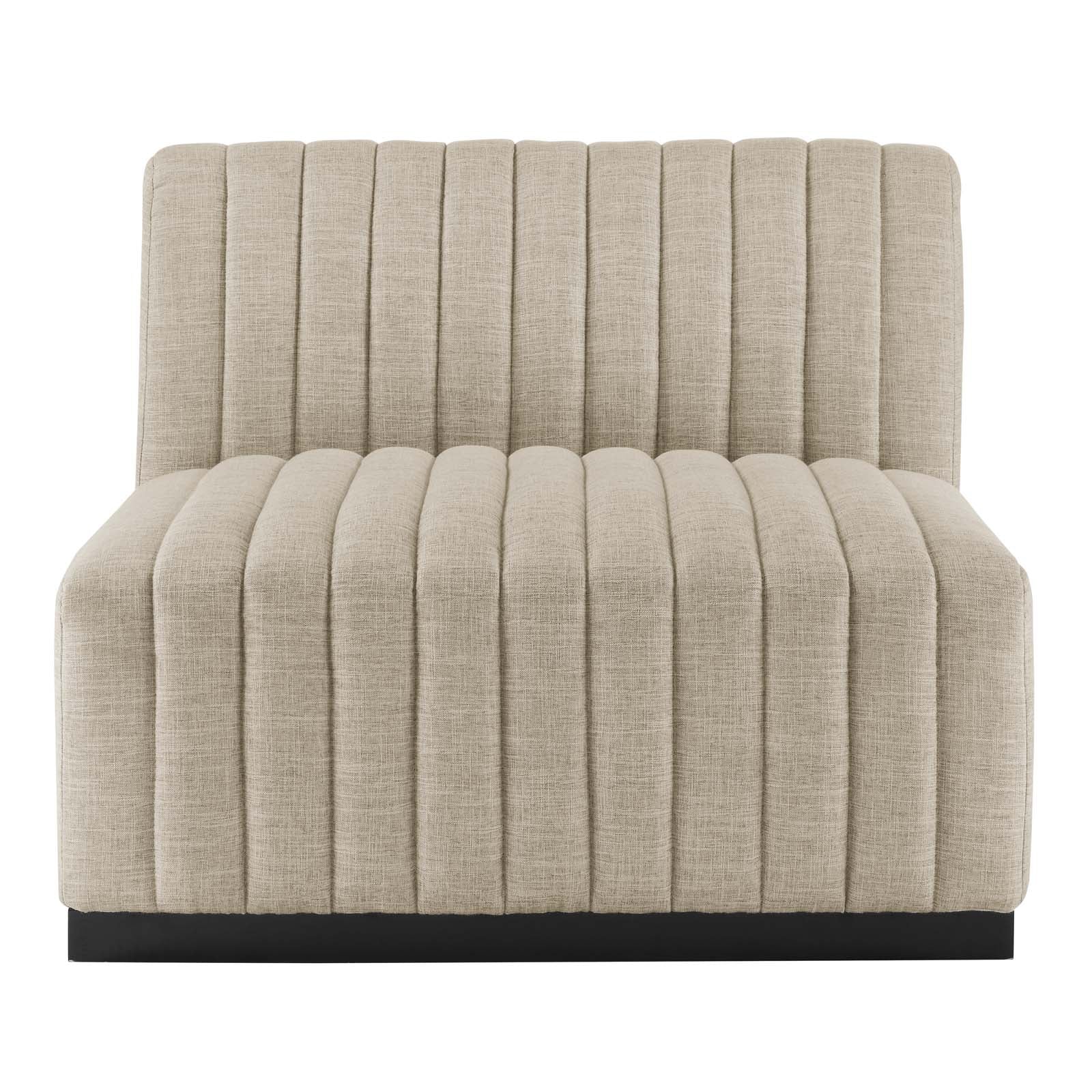 Conjure Channel Tufted Upholstered Fabric 6-Piece U-Shaped Sectional-Sectional-Modway-Wall2Wall Furnishings