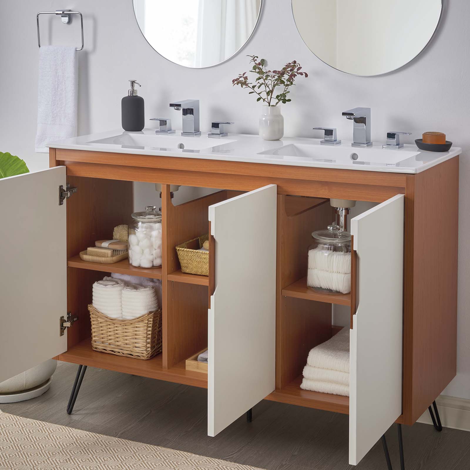 Energize 48" Double Sink Bathroom Vanity-Bathroom Vanity-Modway-Wall2Wall Furnishings