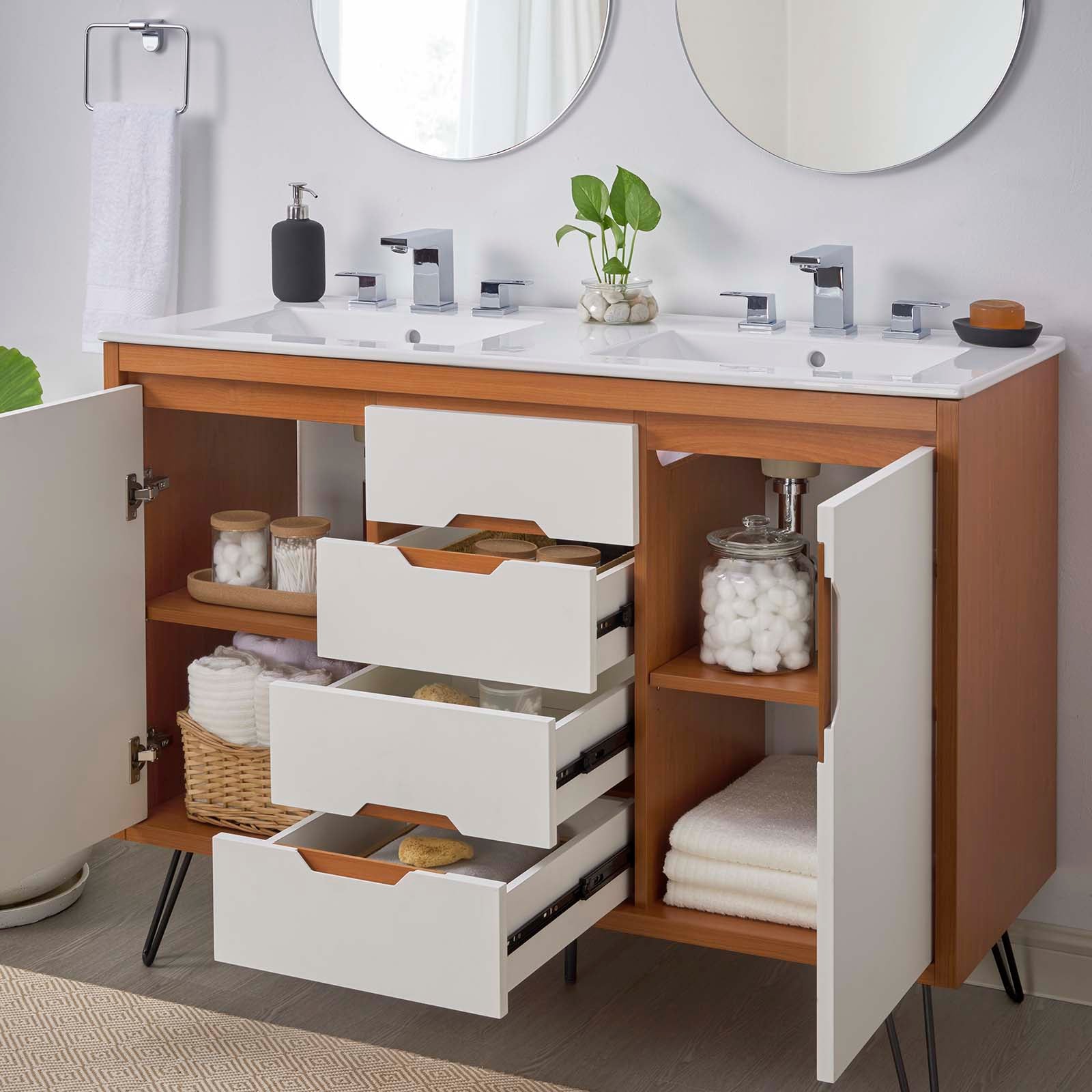 Energize 48" Double Sink Bathroom Vanity-Bathroom Vanity-Modway-Wall2Wall Furnishings