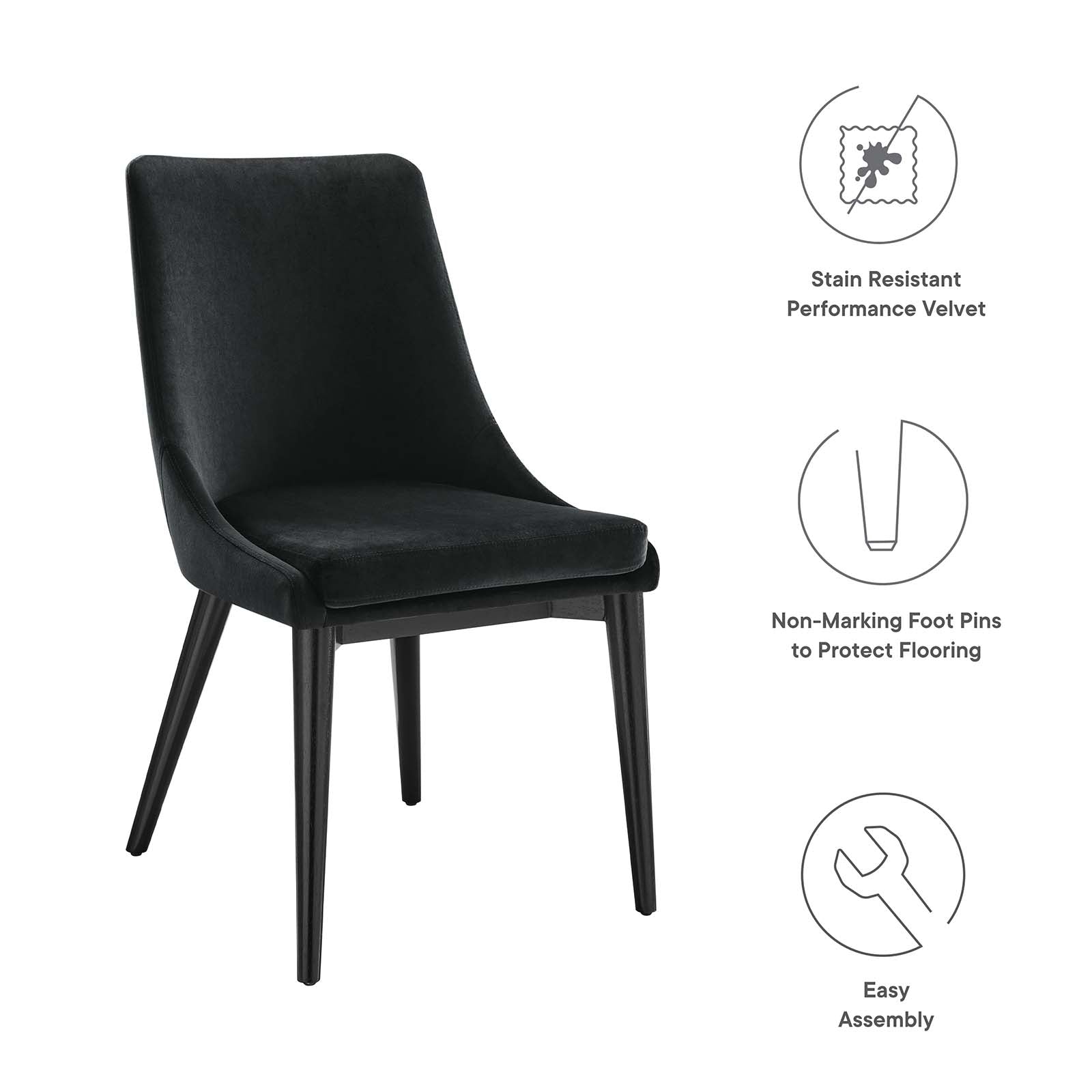 Viscount Accent Performance Velvet Dining Chairs - Set of 2-Dining Chair-Modway-Wall2Wall Furnishings