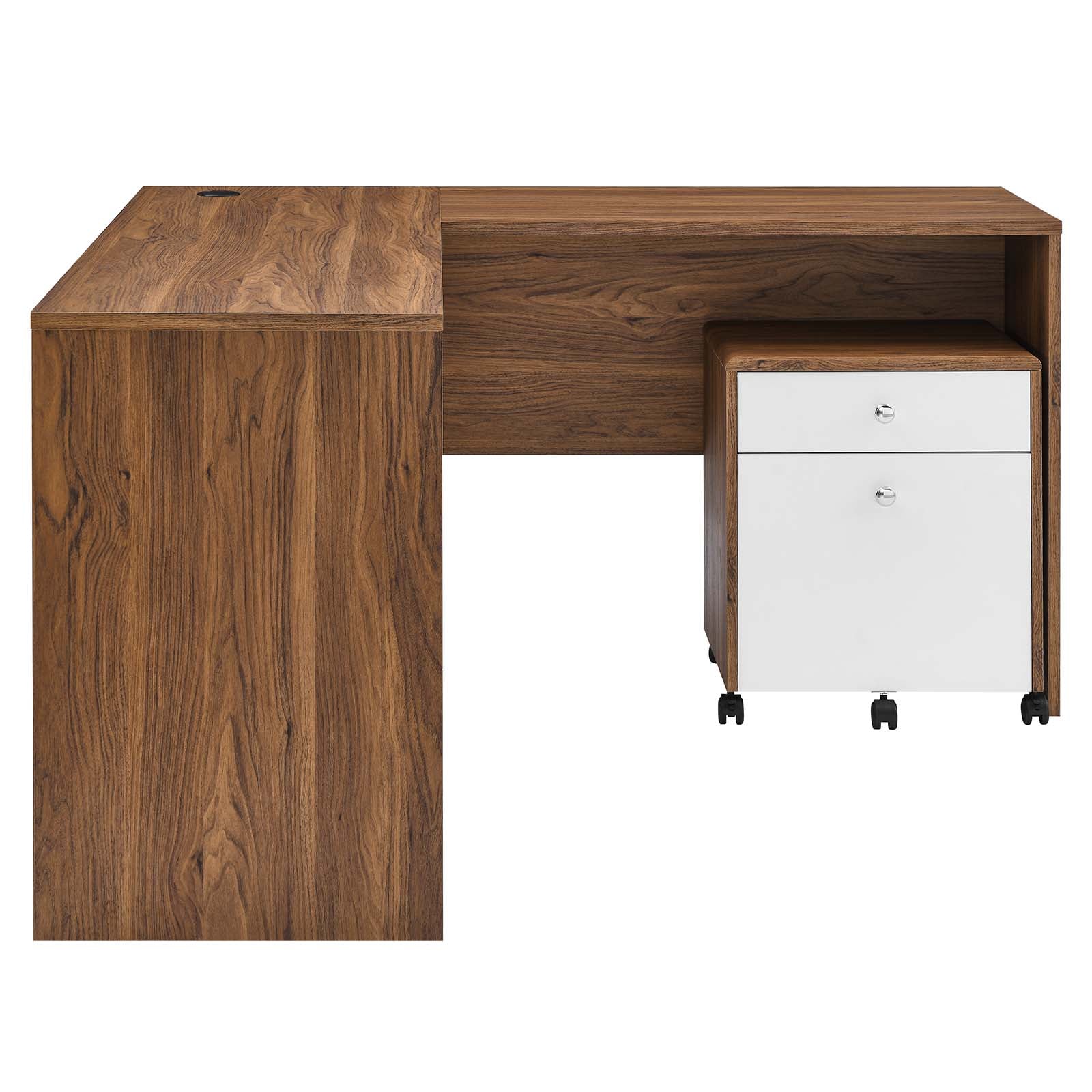 Transmit Wood Desk and File Cabinet Set-Desk-Modway-Wall2Wall Furnishings