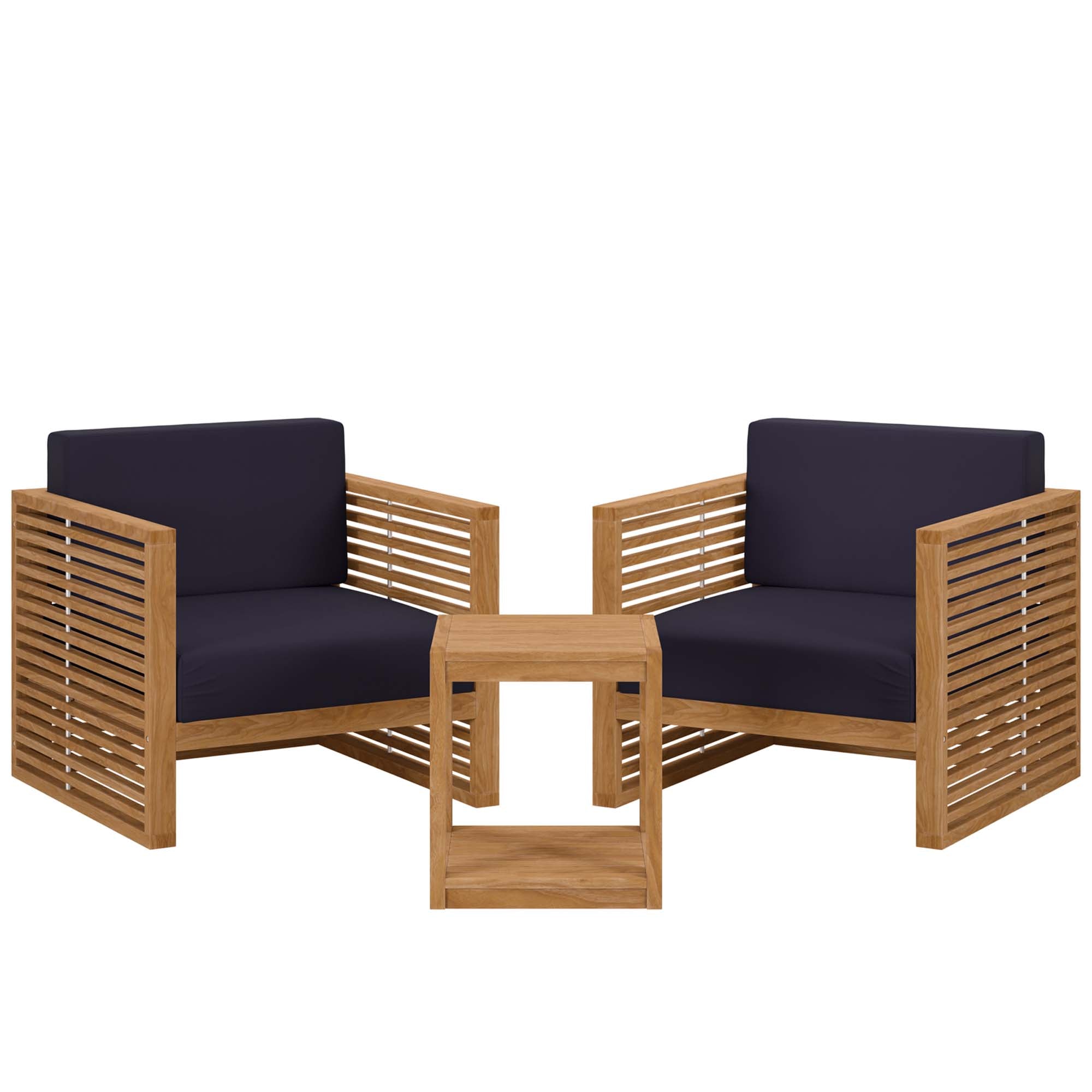 Carlsbad 3-Piece Teak Wood Outdoor Patio Set