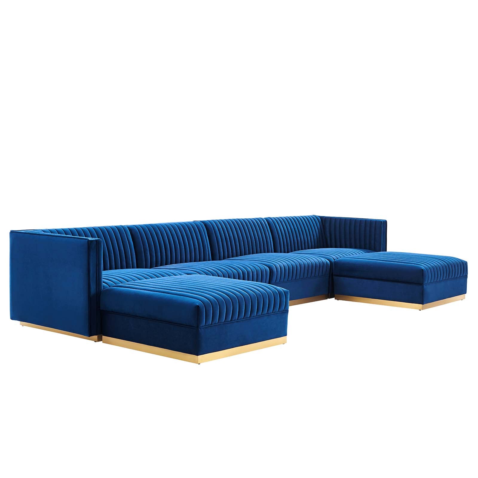 Sanguine Channel Tufted Performance Velvet 6-Piece Modular Sectional Sofa-Sectional-Modway-Wall2Wall Furnishings