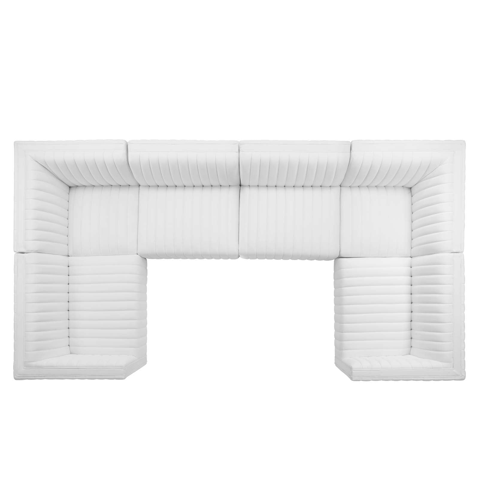 Conjure Channel Tufted Performance Velvet 6-Piece U-Shaped Sectional-Sectional-Modway-Wall2Wall Furnishings