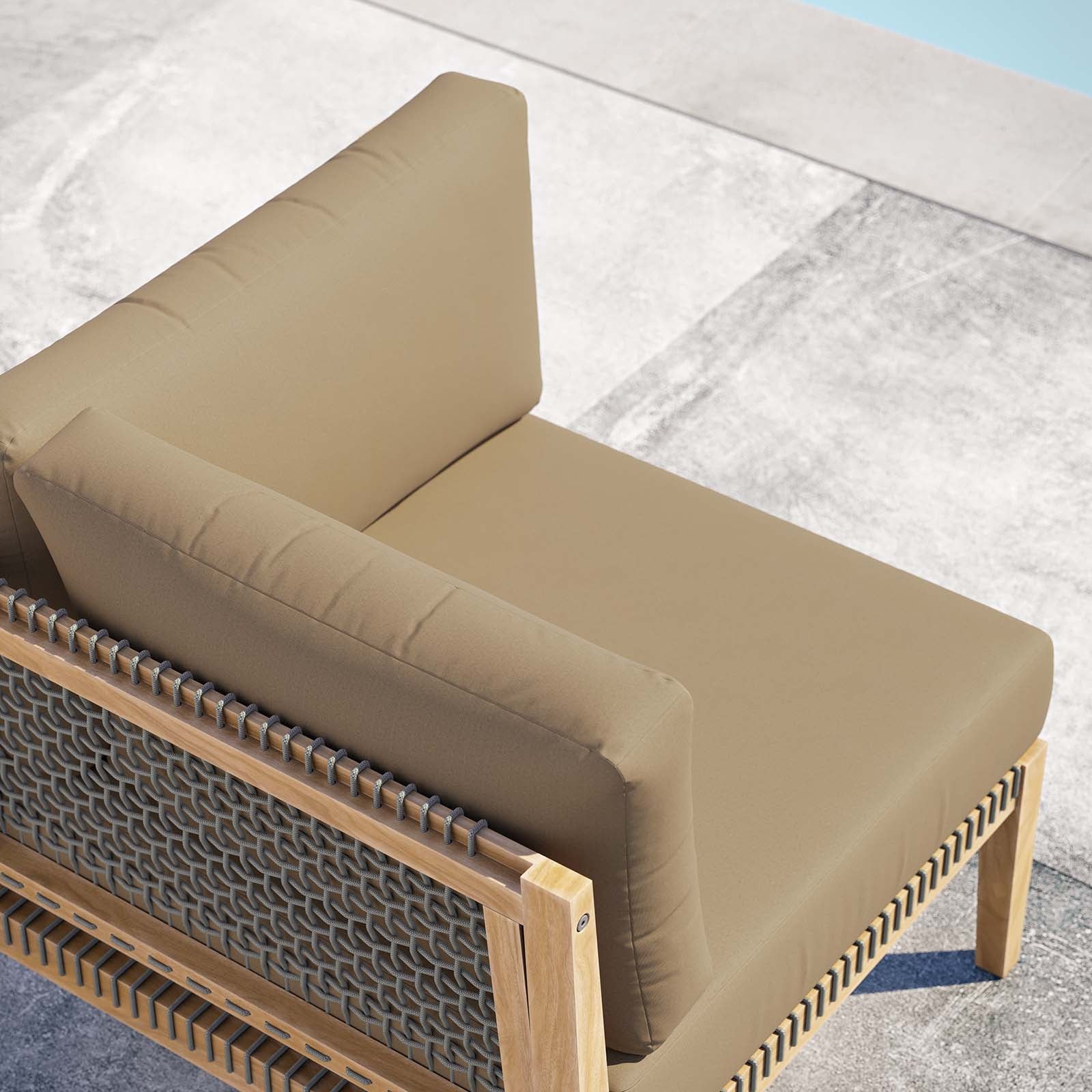Clearwater Outdoor Patio Teak Wood Corner Chair-Outdoor Chair-Modway-Wall2Wall Furnishings