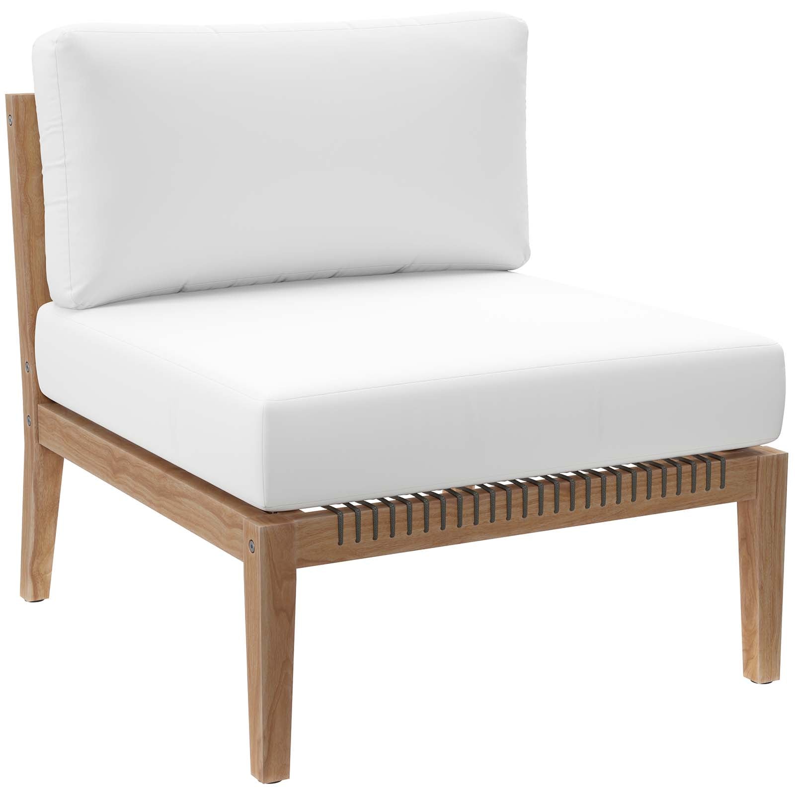 Clearwater Outdoor Patio Teak Wood Armless Chair-Outdoor Chair-Modway-Wall2Wall Furnishings
