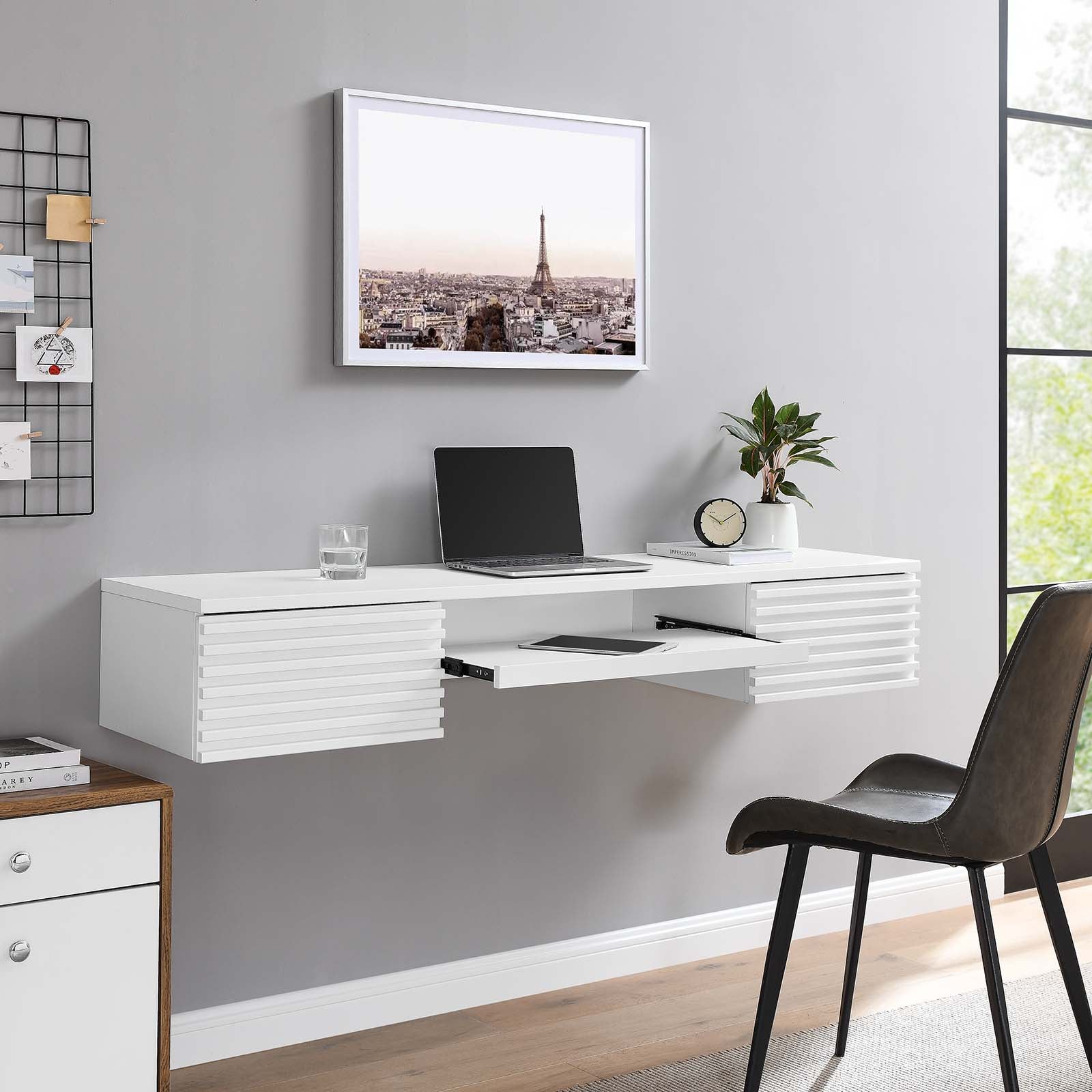 Render Wall Mount Wood Office Desk-Desk-Modway-Wall2Wall Furnishings