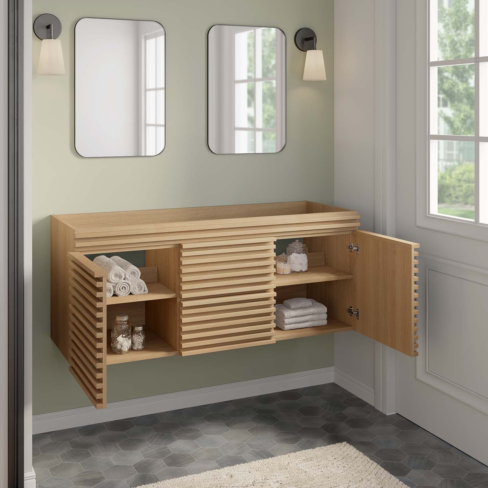 Render 48" Double Sink Compatible (Not Included) Bathroom Vanity Cabinet-Bathroom Vanity-Modway-Wall2Wall Furnishings