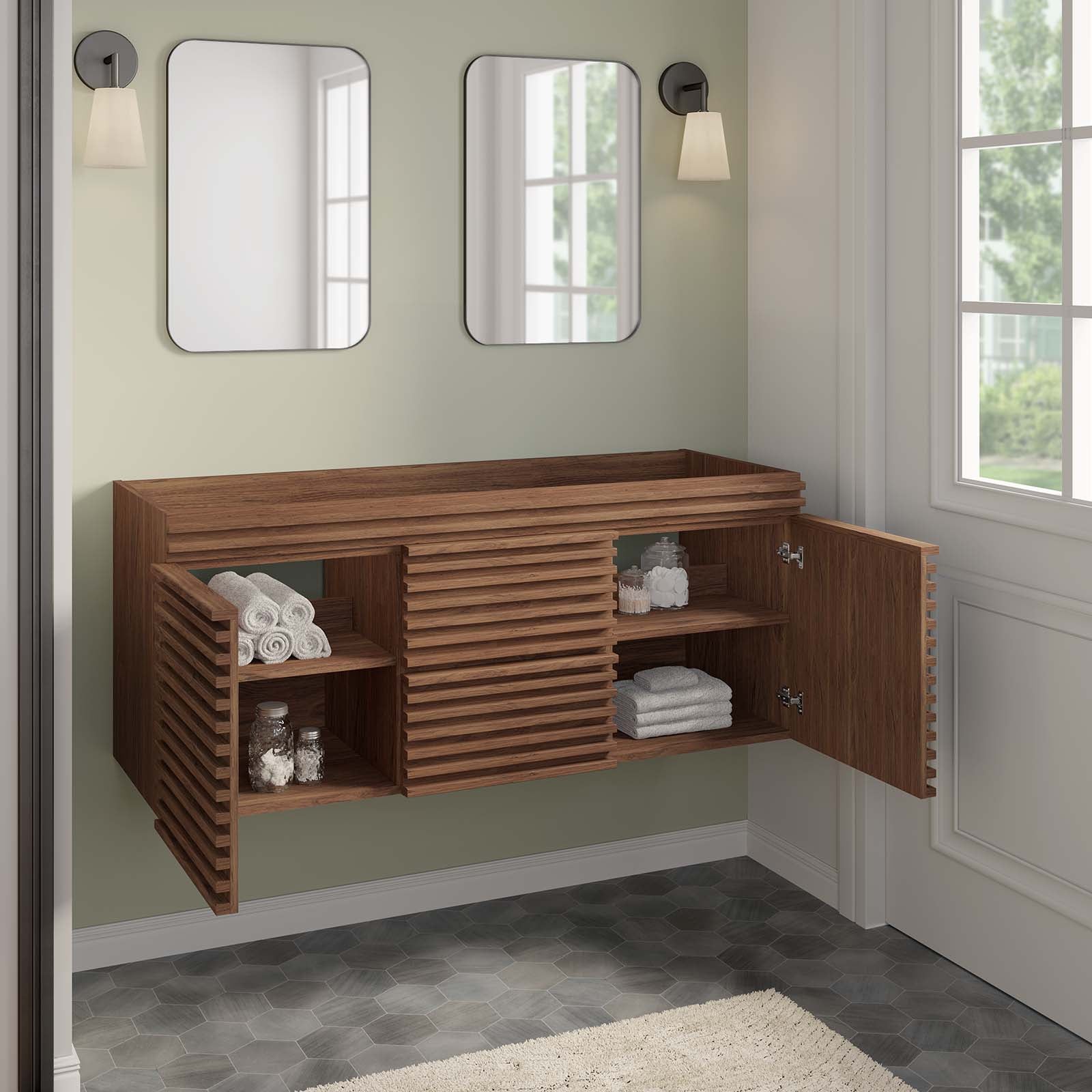 Render 48" Double Sink Compatible (Not Included) Bathroom Vanity Cabinet-Bathroom Vanity-Modway-Wall2Wall Furnishings