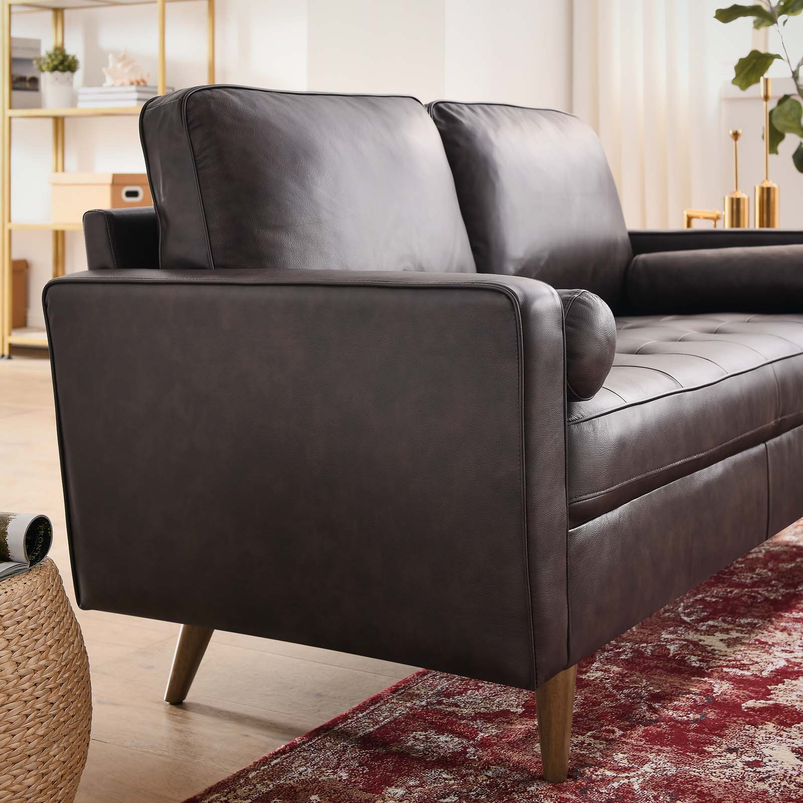 Valour Leather Loveseat-Loveseat-Modway-Wall2Wall Furnishings