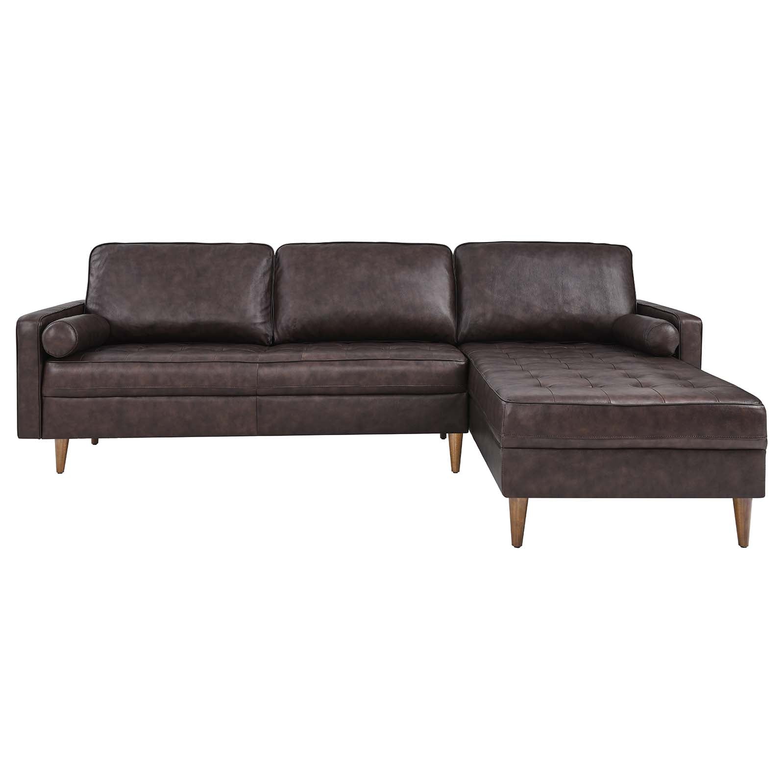 Valour 98" Leather Sectional Sofa-Sectional-Modway-Wall2Wall Furnishings