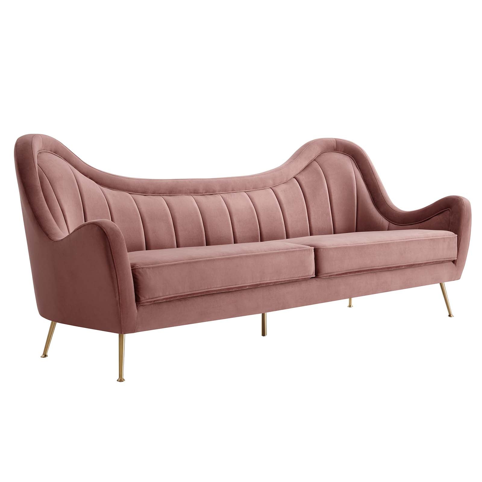 Cheshire Channel Tufted Performance Velvet Sofa-Sofa-Modway-Wall2Wall Furnishings