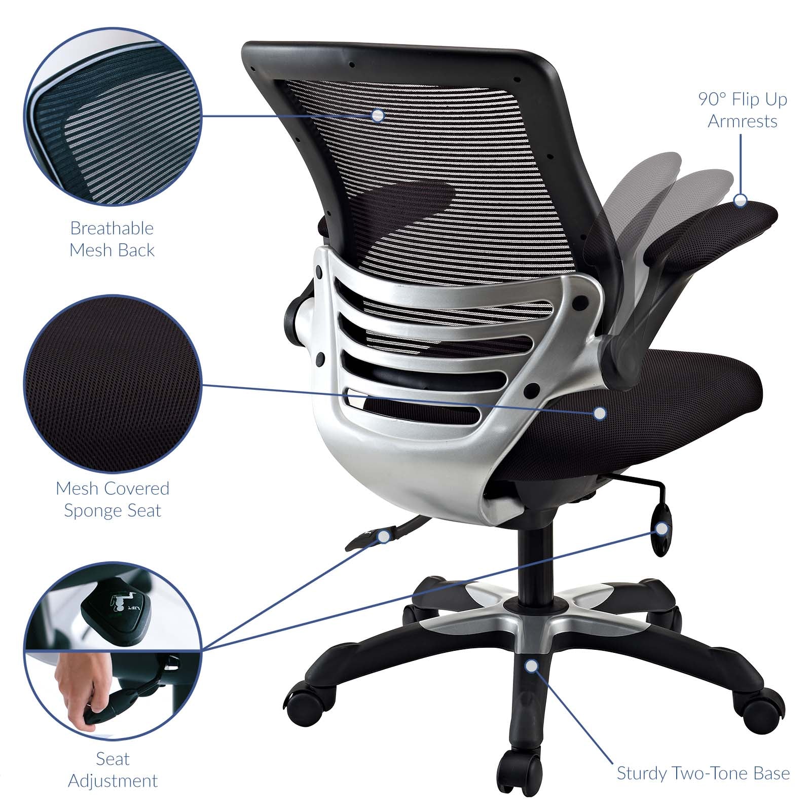 Edge Mesh Office Chair-Office Chair-Modway-Wall2Wall Furnishings