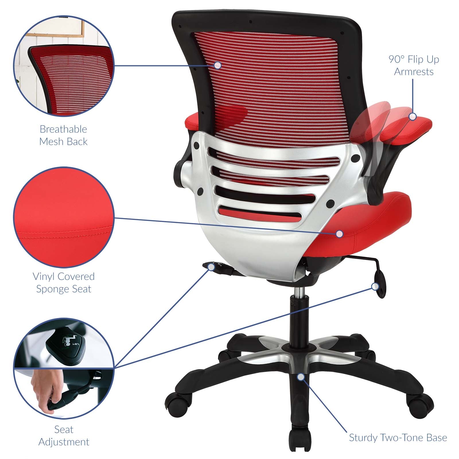 Edge Vinyl Office Chair-Office Chair-Modway-Wall2Wall Furnishings