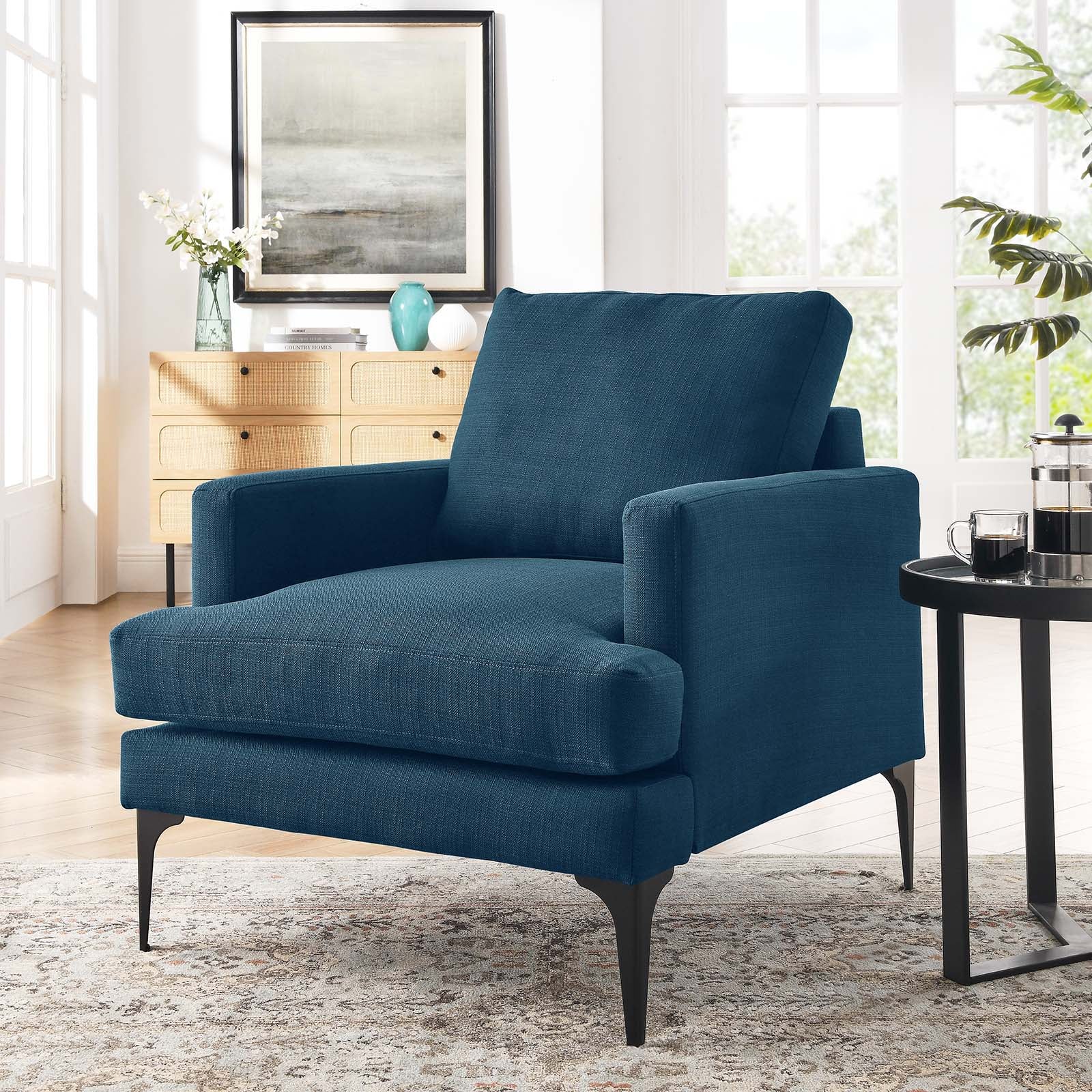 Evermore Upholstered Fabric Armchair-Armchair-Modway-Wall2Wall Furnishings