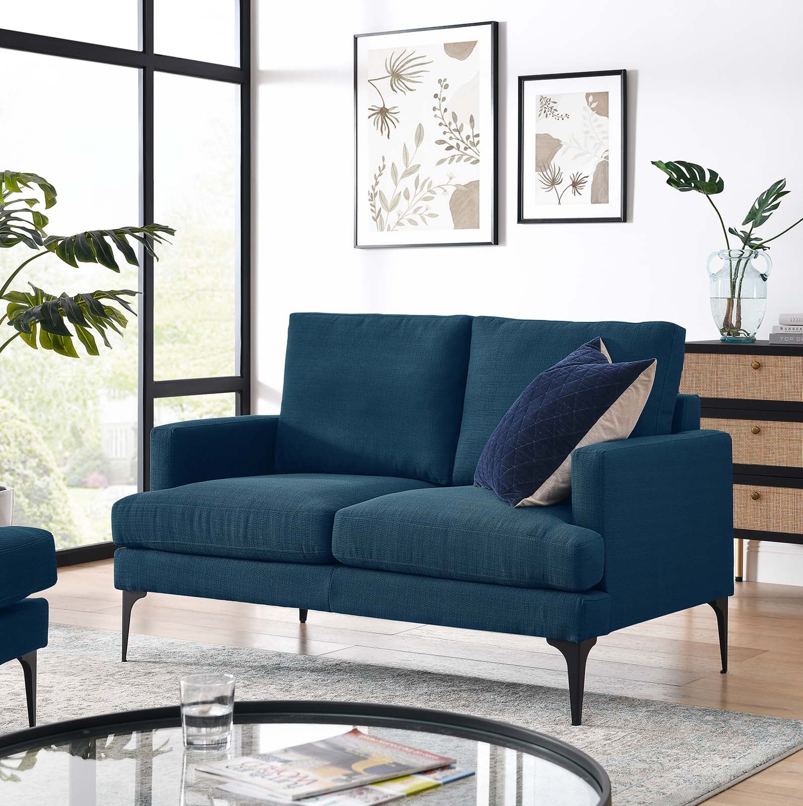 Evermore Upholstered Fabric Loveseat-Loveseat-Modway-Wall2Wall Furnishings