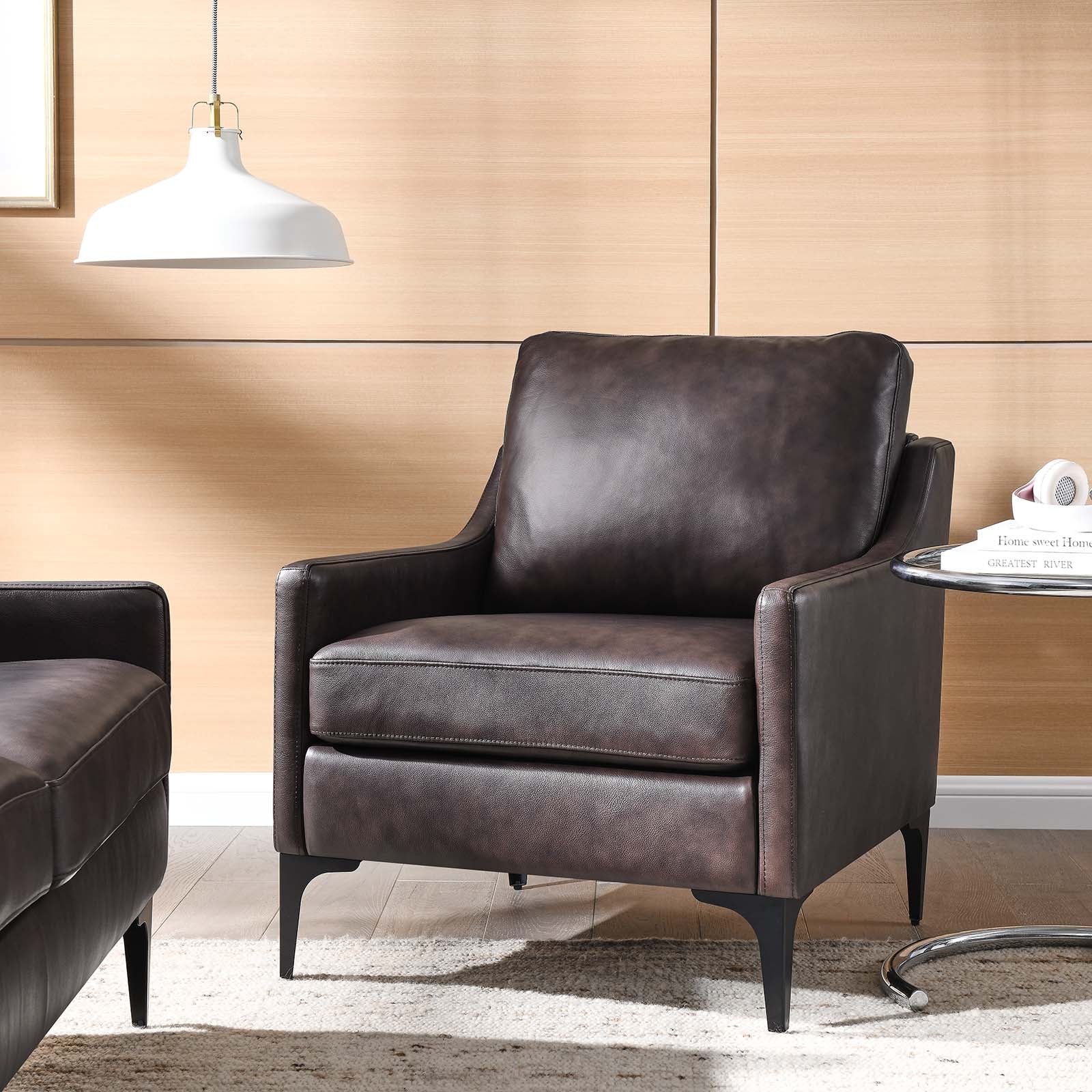 Corland Leather Armchair-Armchair-Modway-Wall2Wall Furnishings