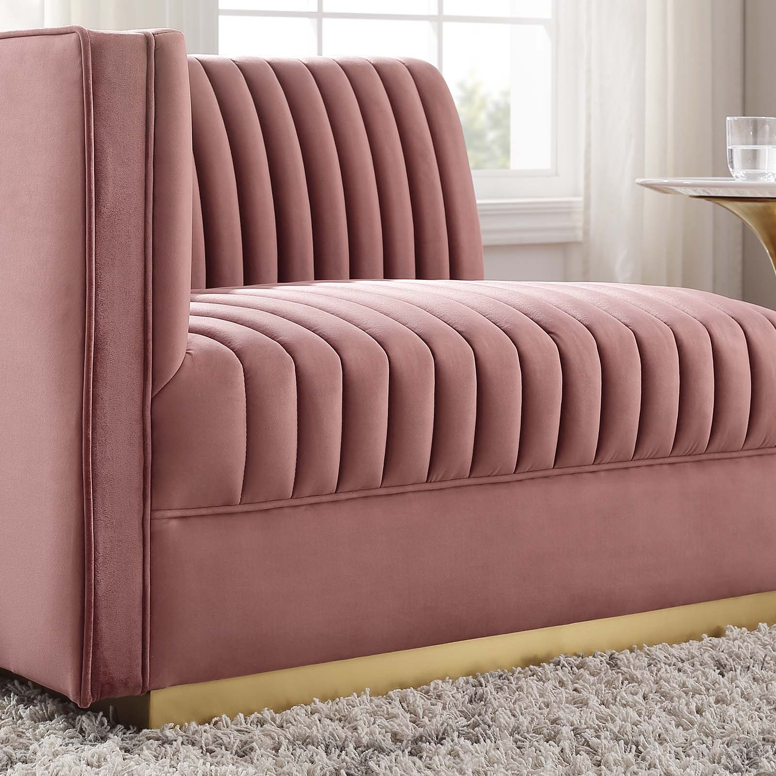 Sanguine Channel Tufted Performance Velvet Modular Sectional Sofa Left-Arm Chair-Corner Chair-Modway-Wall2Wall Furnishings