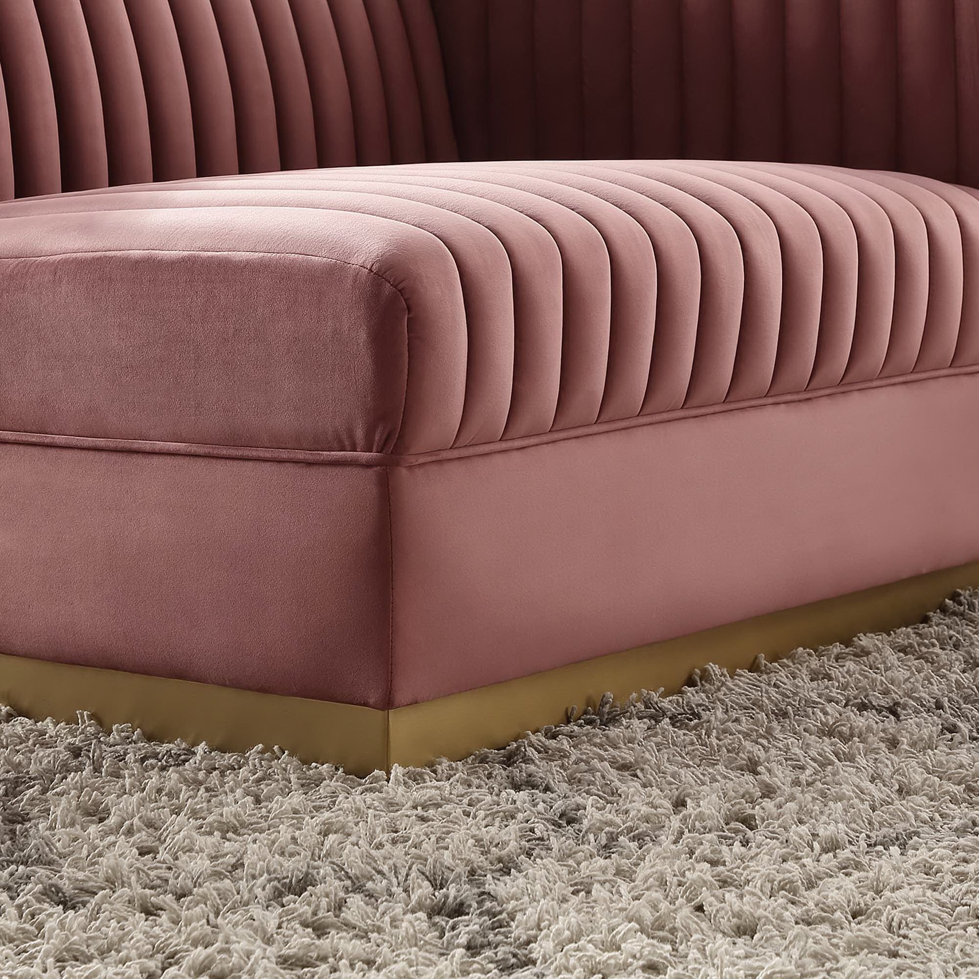 Sanguine Channel Tufted Performance Velvet Modular Sectional Sofa Right-Arm Chair