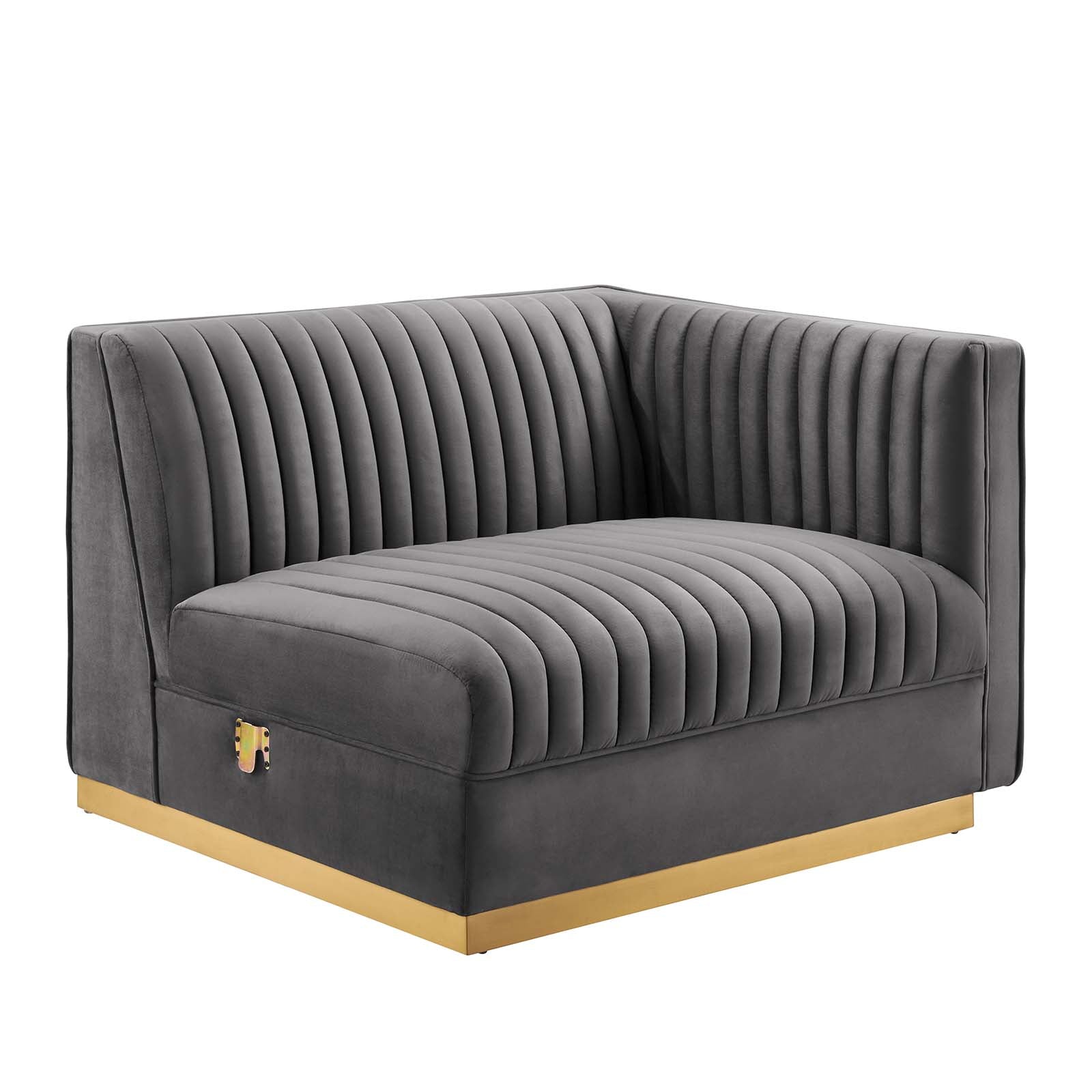 Sanguine Channel Tufted Performance Velvet Modular Sectional Sofa Right-Arm Chair-Corner Chair-Modway-Wall2Wall Furnishings