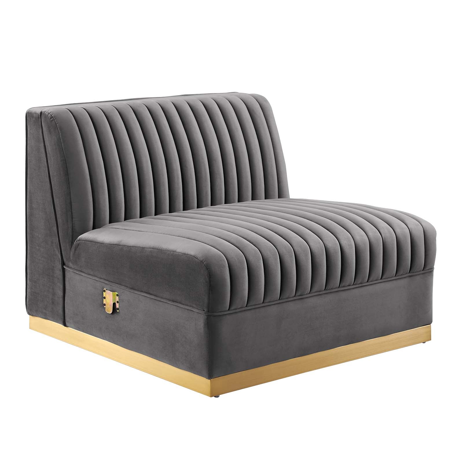 Sanguine Channel Tufted Performance Velvet Modular Sectional Sofa Armless Chair-Armless Chair-Modway-Wall2Wall Furnishings