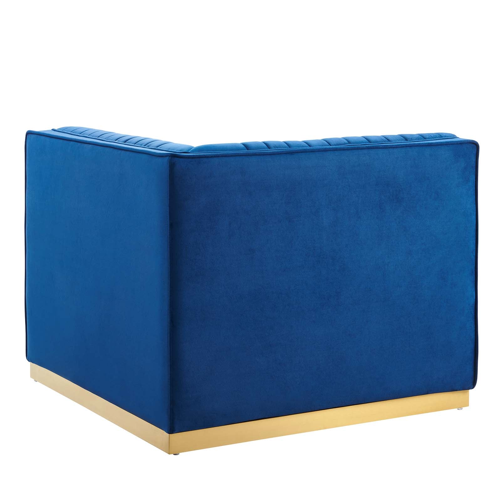 Sanguine Channel Tufted Performance Velvet Modular Sectional Sofa Left Corner Chair-Corner Chair-Modway-Wall2Wall Furnishings