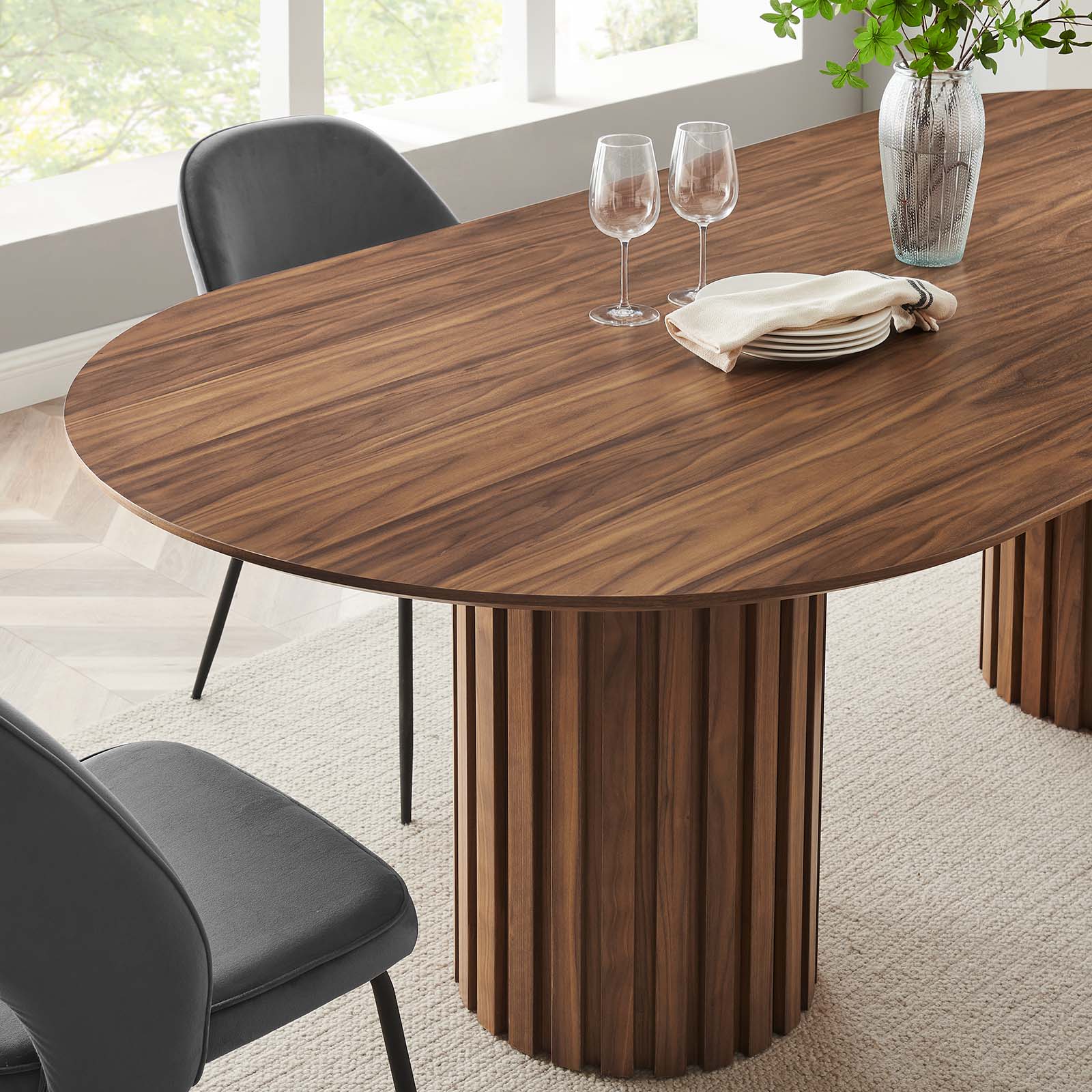 Senja 95" Oval Dining Table-Dining Table-Modway-Wall2Wall Furnishings