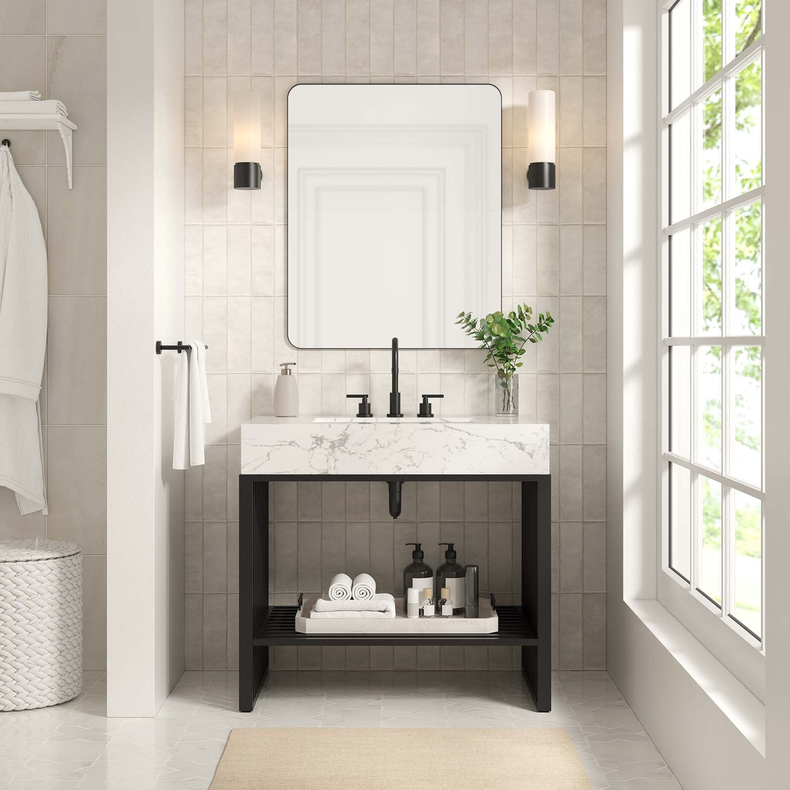 Gridiron 36" Bathroom Vanity-Bathroom Vanity-Modway-Wall2Wall Furnishings