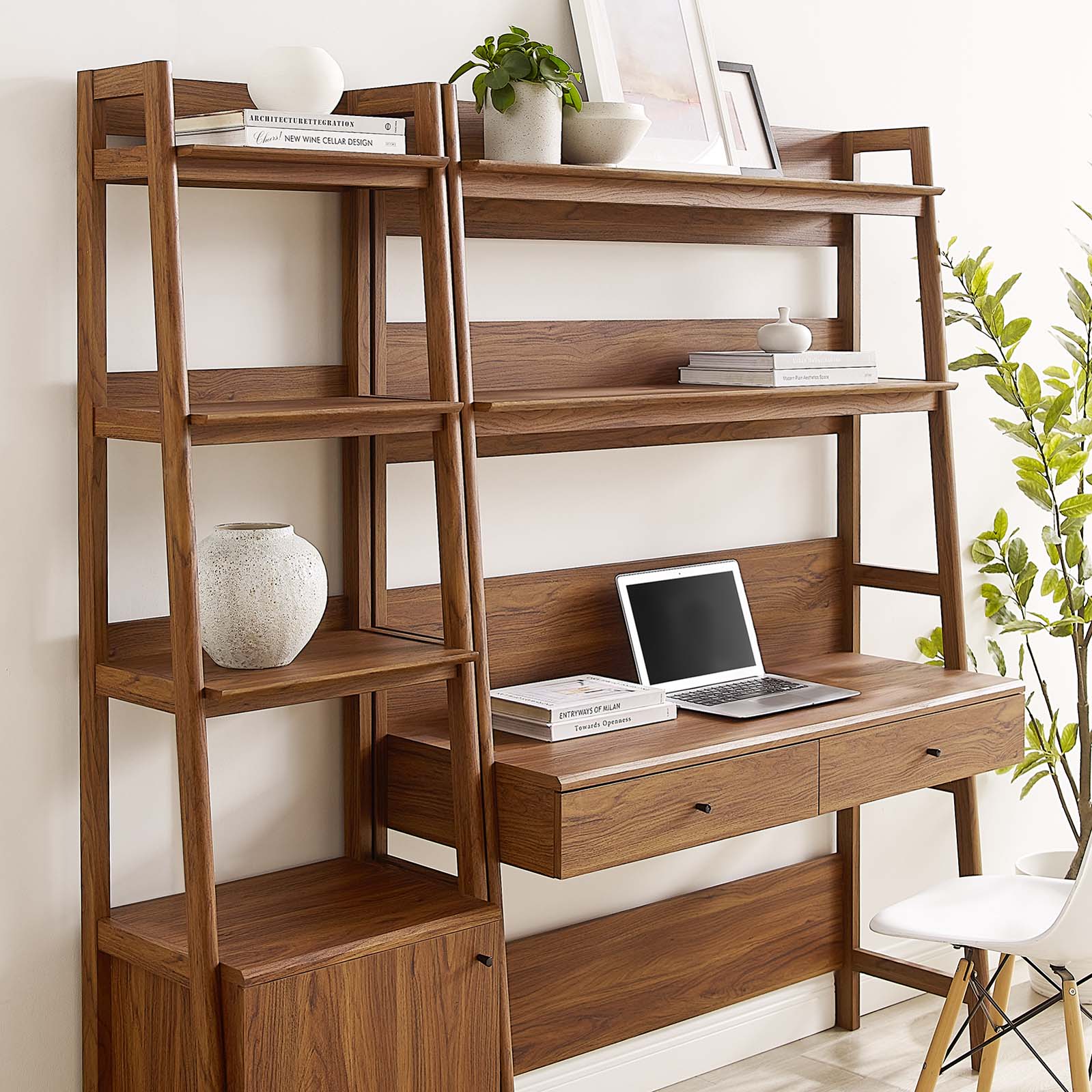 Bixby 2-Piece Wood Office Desk and Bookshelf-Decor-Modway-Wall2Wall Furnishings
