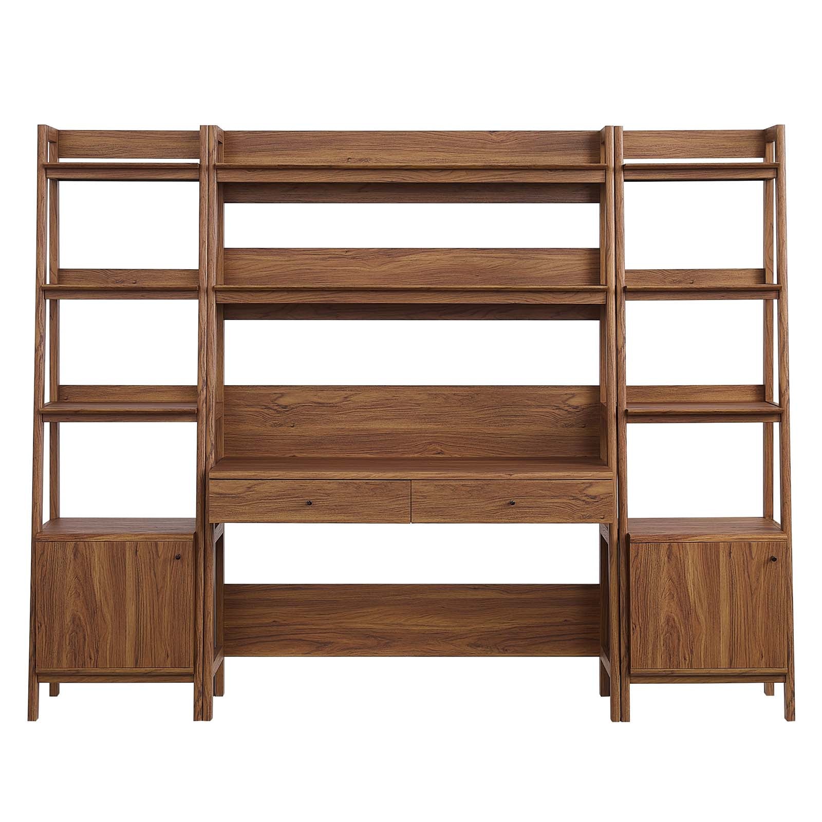 Bixby 3-Piece Wood Office Desk and Bookshelf-Decor-Modway-Wall2Wall Furnishings