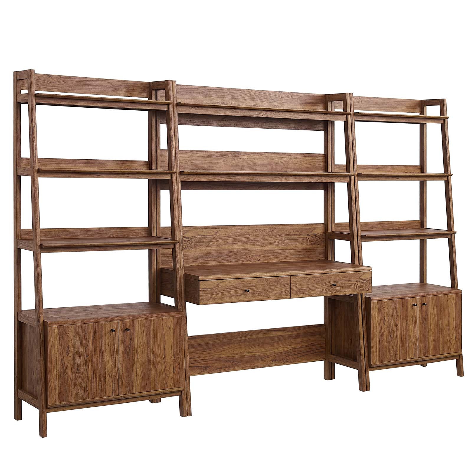 Bixby 3-Piece Wood Office Desk and Bookshelf-Decor-Modway-Wall2Wall Furnishings