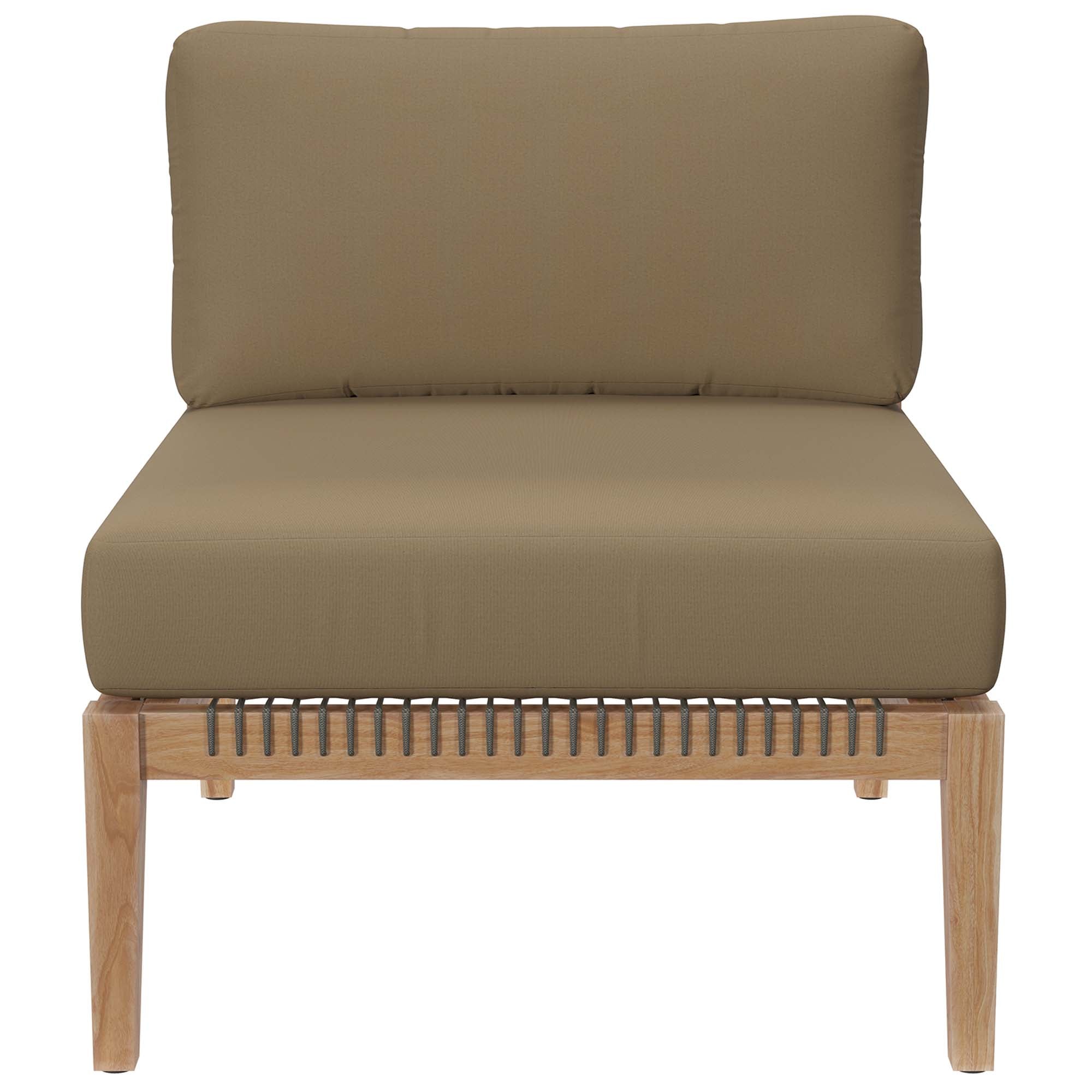 Clearwater 4-Piece Outdoor Patio Teak Wood Sectional Sofa