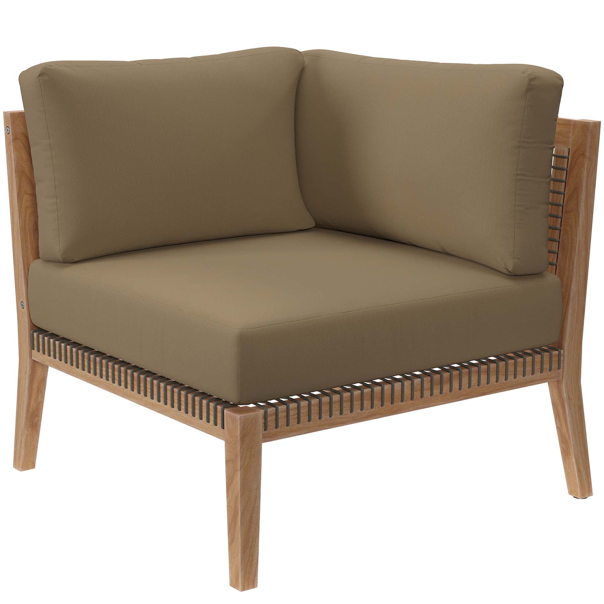 Clearwater 4-Piece Outdoor Patio Teak Wood Sectional Sofa